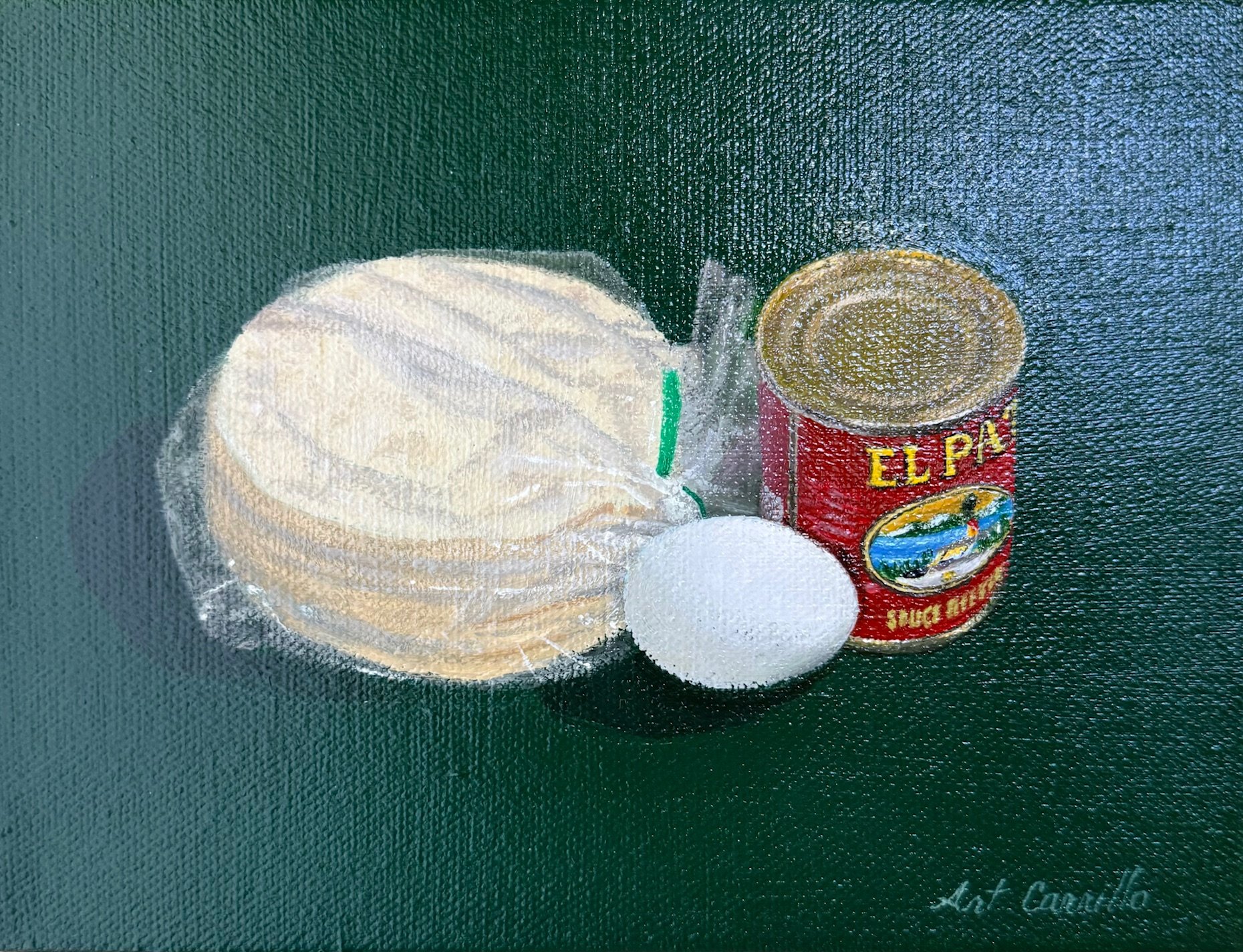 Chilequiles, Art Carillo, 2025, 8x6, Acrylic