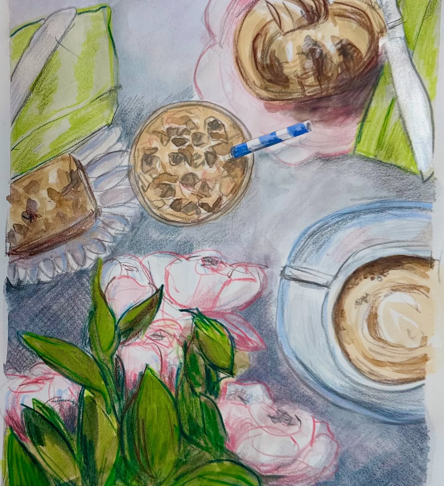 For art challenge @thebotanica_collective - week 99. 

#artchallenge #botanicalart 
#hashtagchallenge
#inmysketchbook #showyoursketchbook #sketchbookpractice #watercolor #watercolorsketchbook #sketch #sketchbook #watercolorsketch
 #stilllife #stillli