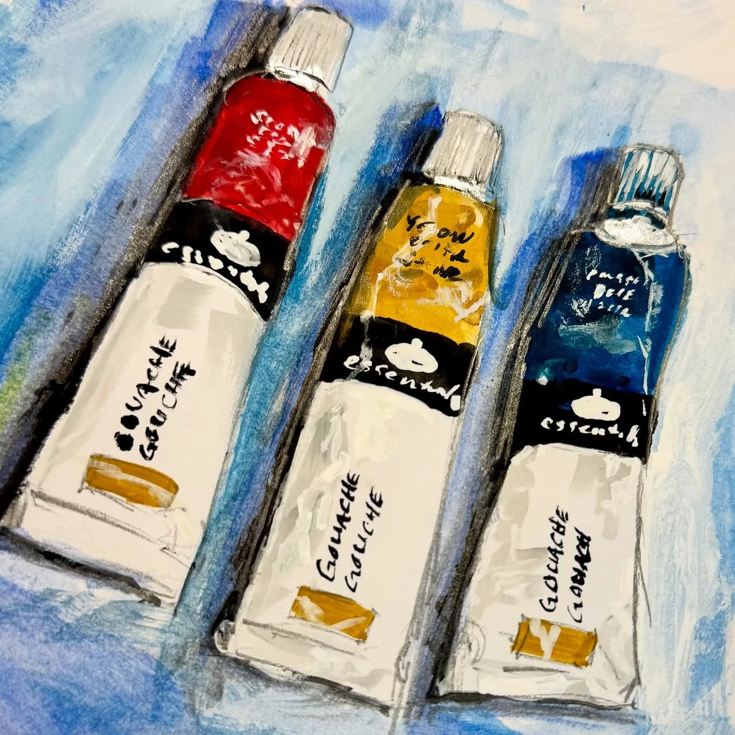 Day 30 #stradaeasel 

Wrapping up this month long challenge with a painting of a few gouache tubes. Thanks to @strada.easel for hosting this event!

I love the extra little push these Insta challenges give me. I wasn&rsquo;t able to paint every day b