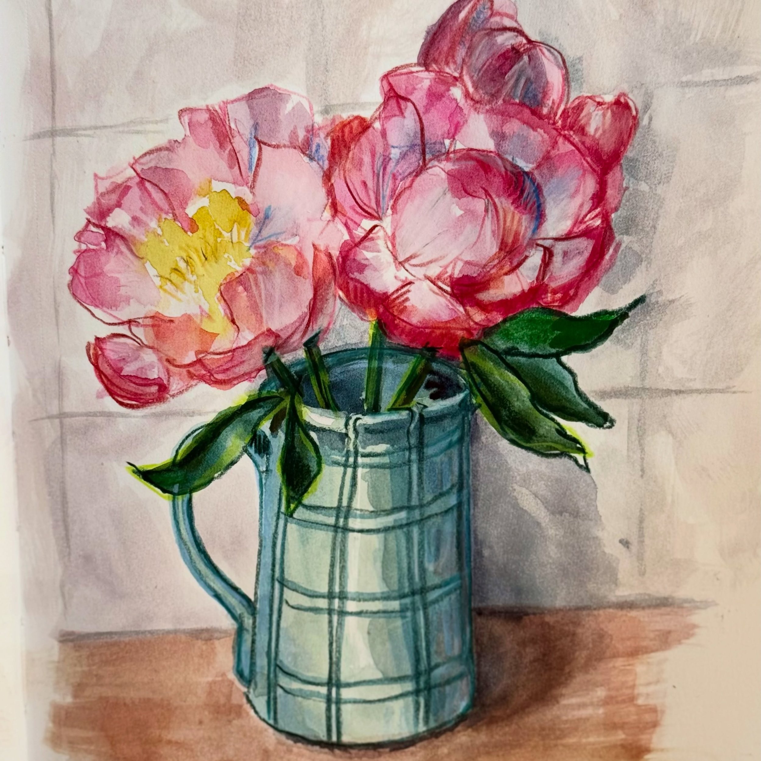 This is such a lovely and interesting reference photo from @thenewbotanica - I&rsquo;m posting this after the due date but just got a chance to draw this today. I love the mixture of ceramics and florals in the cherry breakfast scene. Swipe to see pr