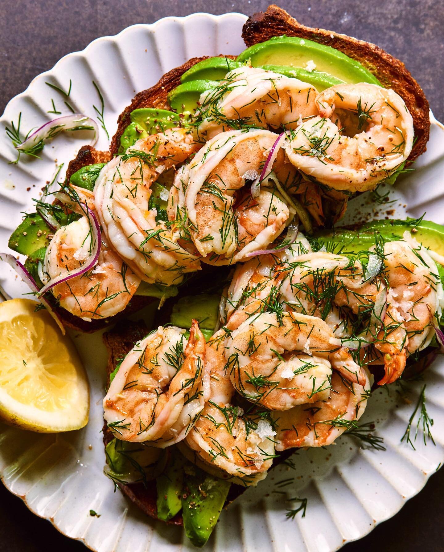 MAKE THIS DISH: Luscious, plump+tender shrimp salad with a proper umami kick! Swap the gloppy mayo for my version: showered in fresh dill and tossed with extra-savory fish sauce+lemon juice vinaigrette. Then pile it on toast (bonus, with creamy 🥑). 