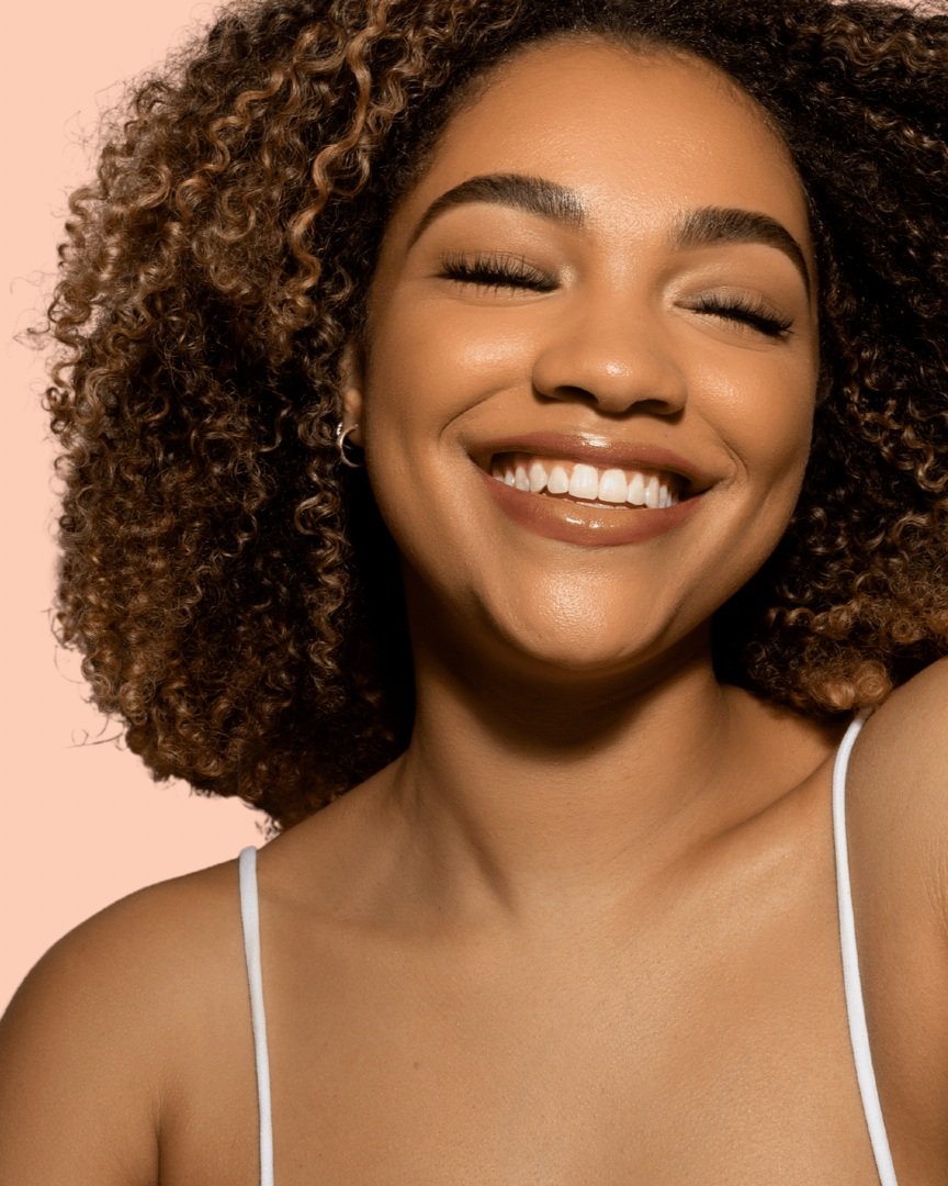 Woman with lifted and tinted lashes
