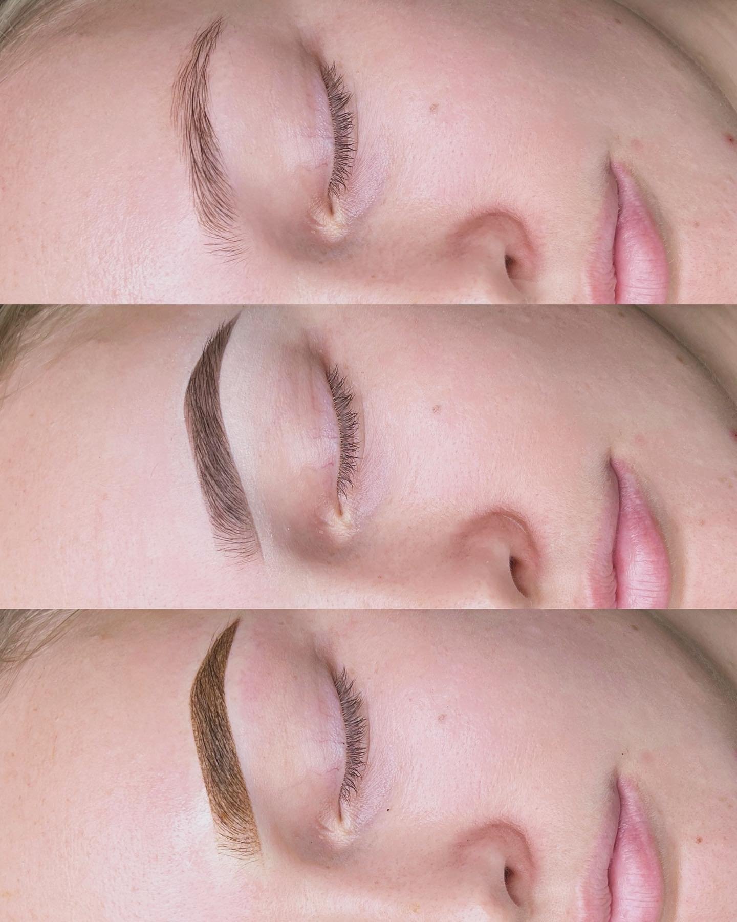 OMBRE BROWS 💭 Comment your fave below 👇🏼 

1. Before | Mapped | After 
2. Low maintenance, smudge proof brows for this babe.
3. The prettiest tattooed brows you ever did see by Sarah ✨ 
4. Sharp and defined dark blonde Ombre brows 🤤
5. Patches be