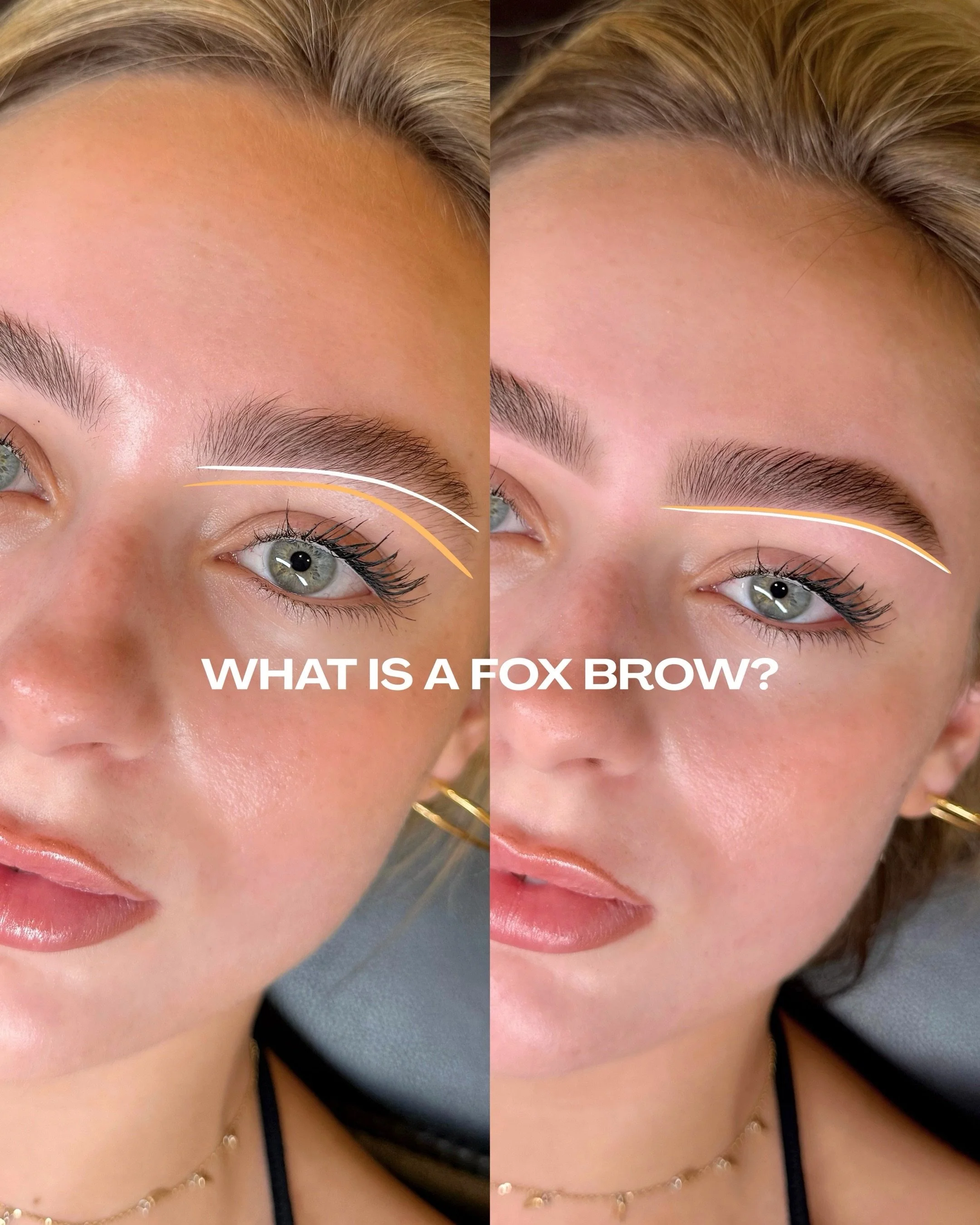 What is a fox brow?? 🦊

Aka the natural face lift 🤭 A fox brow lifts your brow tails higher than the fronts to create a more lifted, elongated fox-eye effect ✨

This really helps to open up the eye area and looks amazinggg with a slick back (the gi