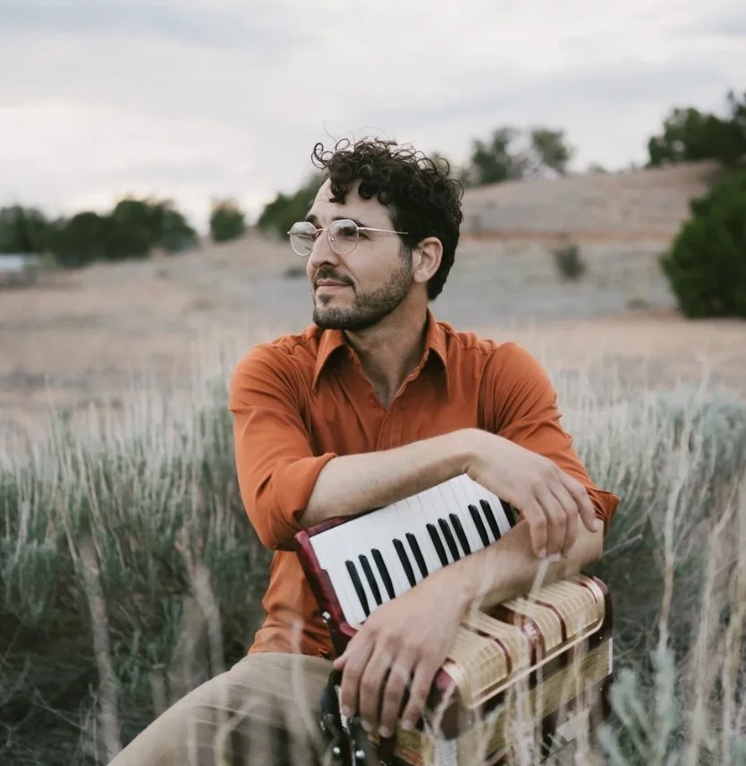 Jordan Wax with his accordion