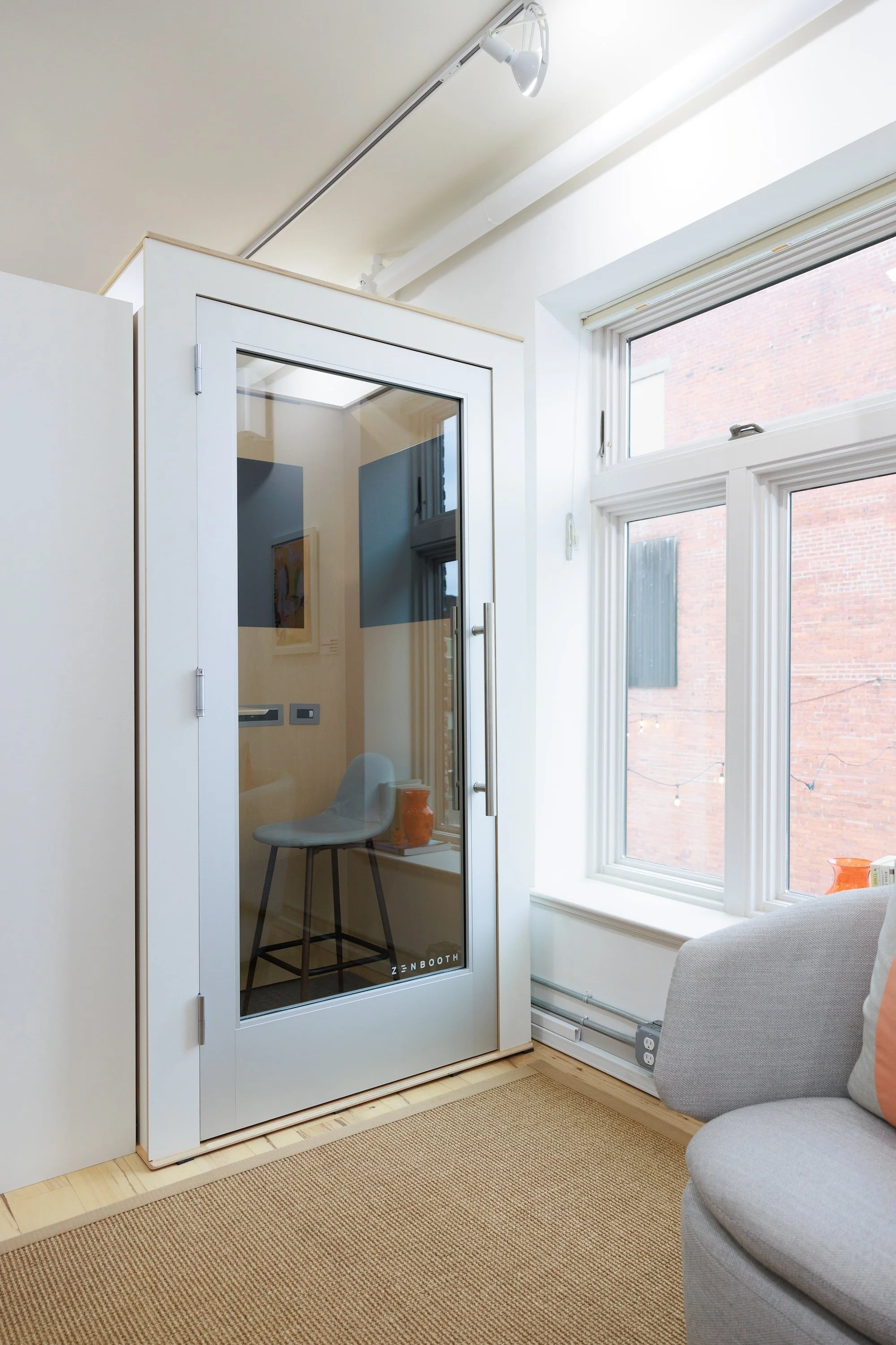 White office phone booth