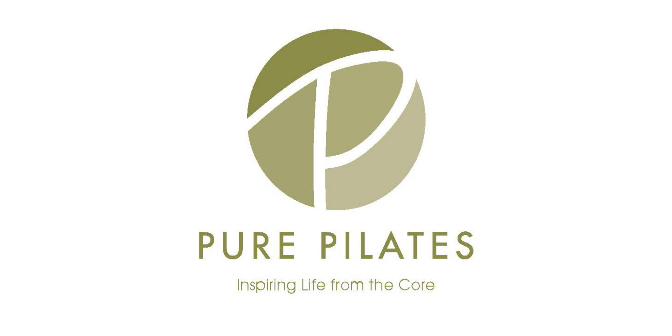 Logo for Pure Pilates with a circular emblem and the text 'PURE PILATES' and 'Inspiring Life from the Core' underneath.