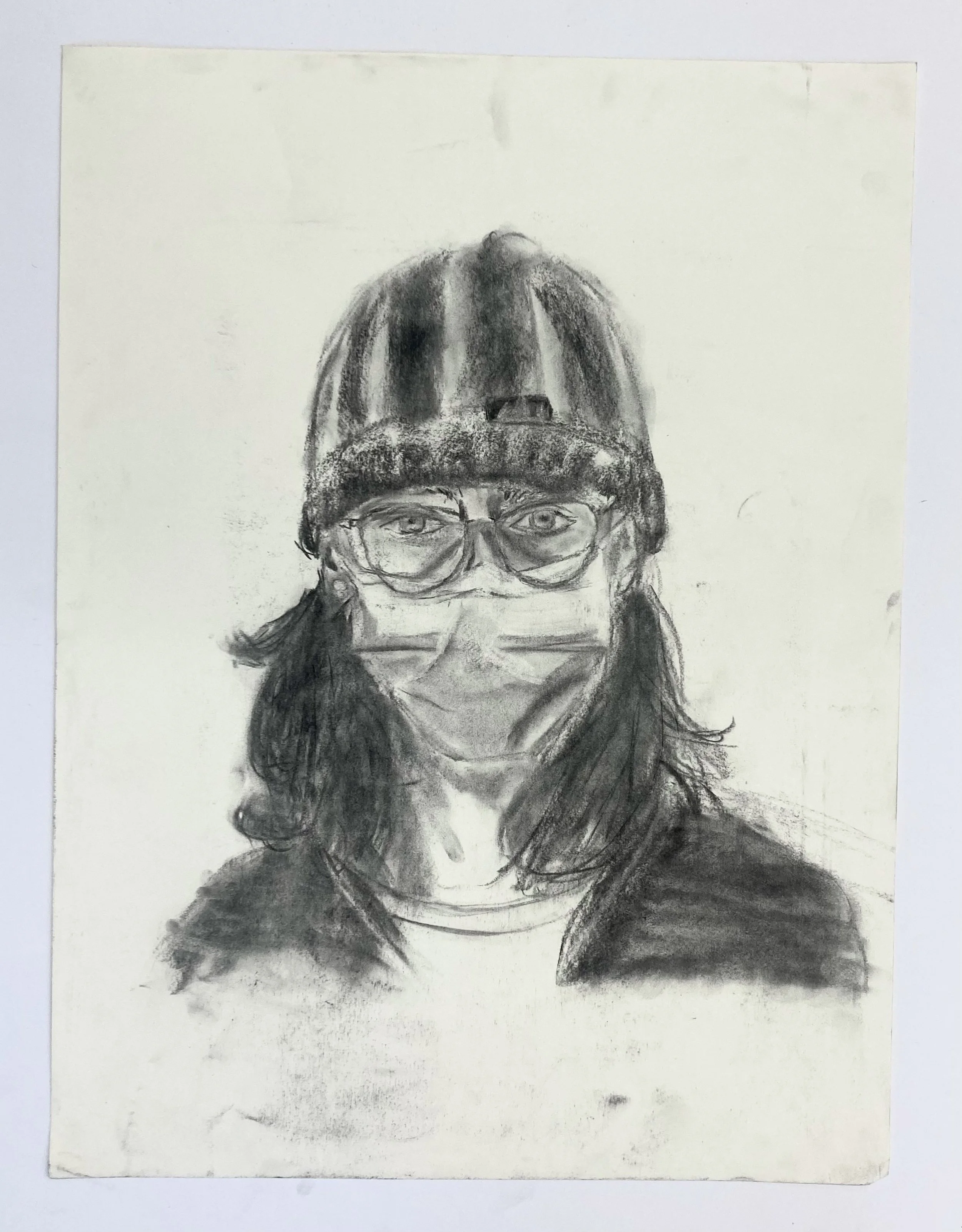 Self Portrait Practice (Masked) (18"x24")