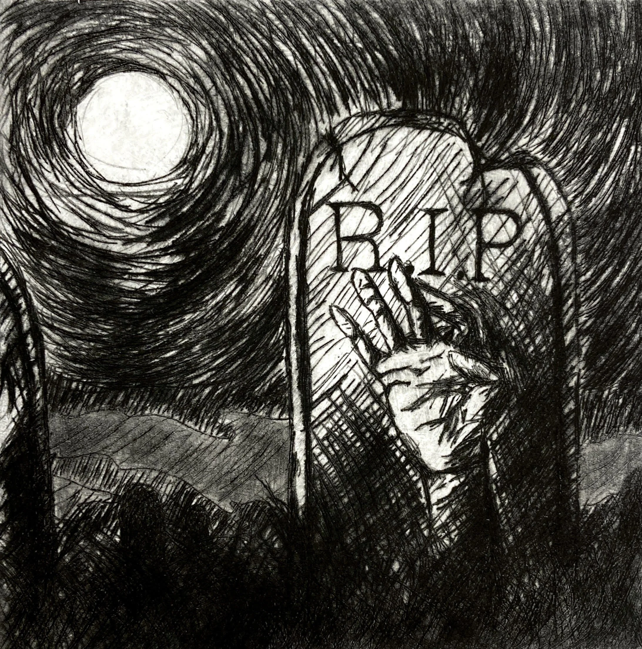 R.I.P (4"x4")
