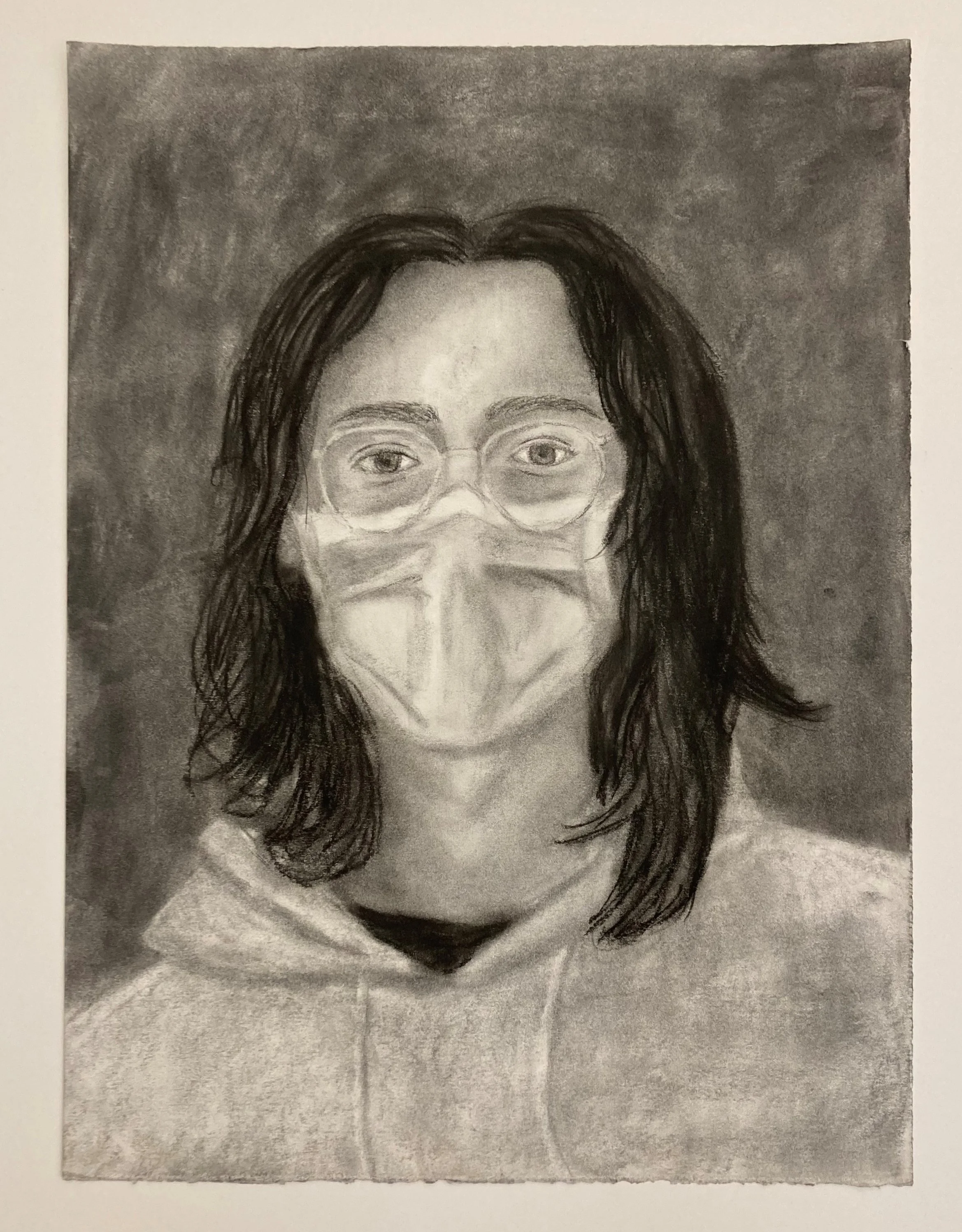 Observational Self Portrait 1, Masked (15"x20")