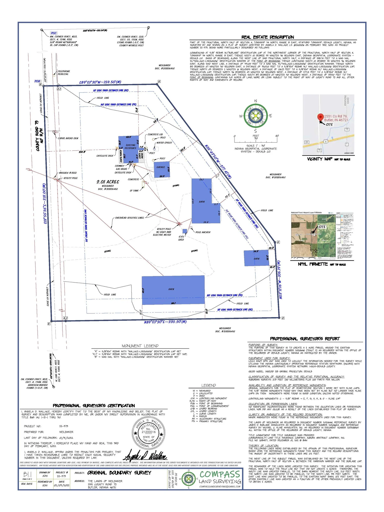 Northern Indiana Orginal Boundary Surveyor Angela Wallace of Compass