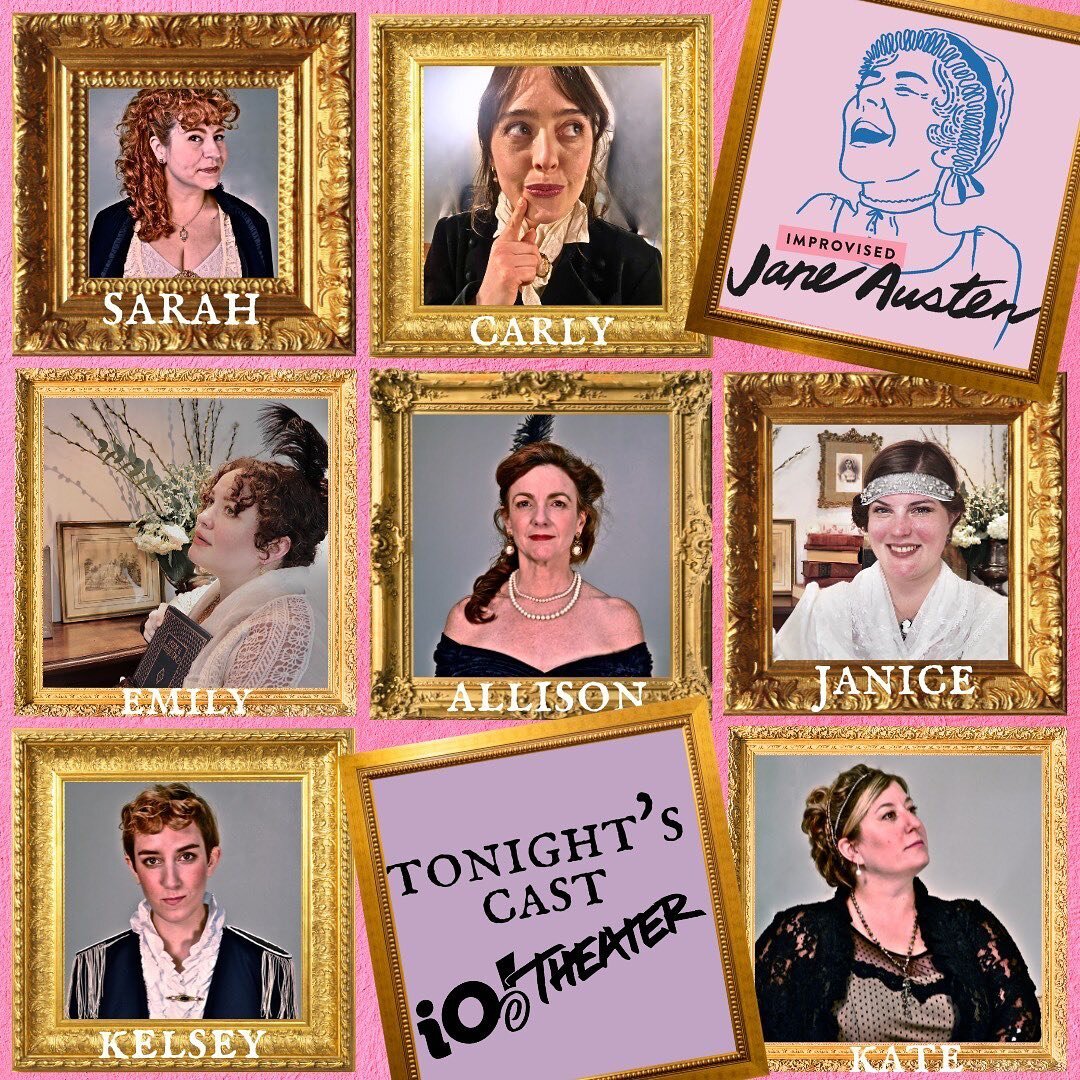 Lo! These luminous ladies will languish about lovingly upon the lit stage for your liveliness! This evening! 8 PM @iochicago #janeaustenfan #improvcomedy #improvausten #chicagocomedy #austen #janeausten #livetheatre #saturdaynight #improvisednovel #b