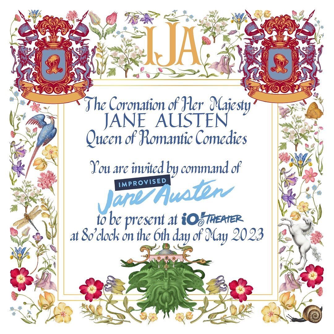 Do you find yourself longing to be in England this Saturday to witness history in the making? Fear not, take the much shorter trip to @iochicago instead, to witness Improvised Jane Austen create an entirely new tale in the style of the RomCom Queen, 