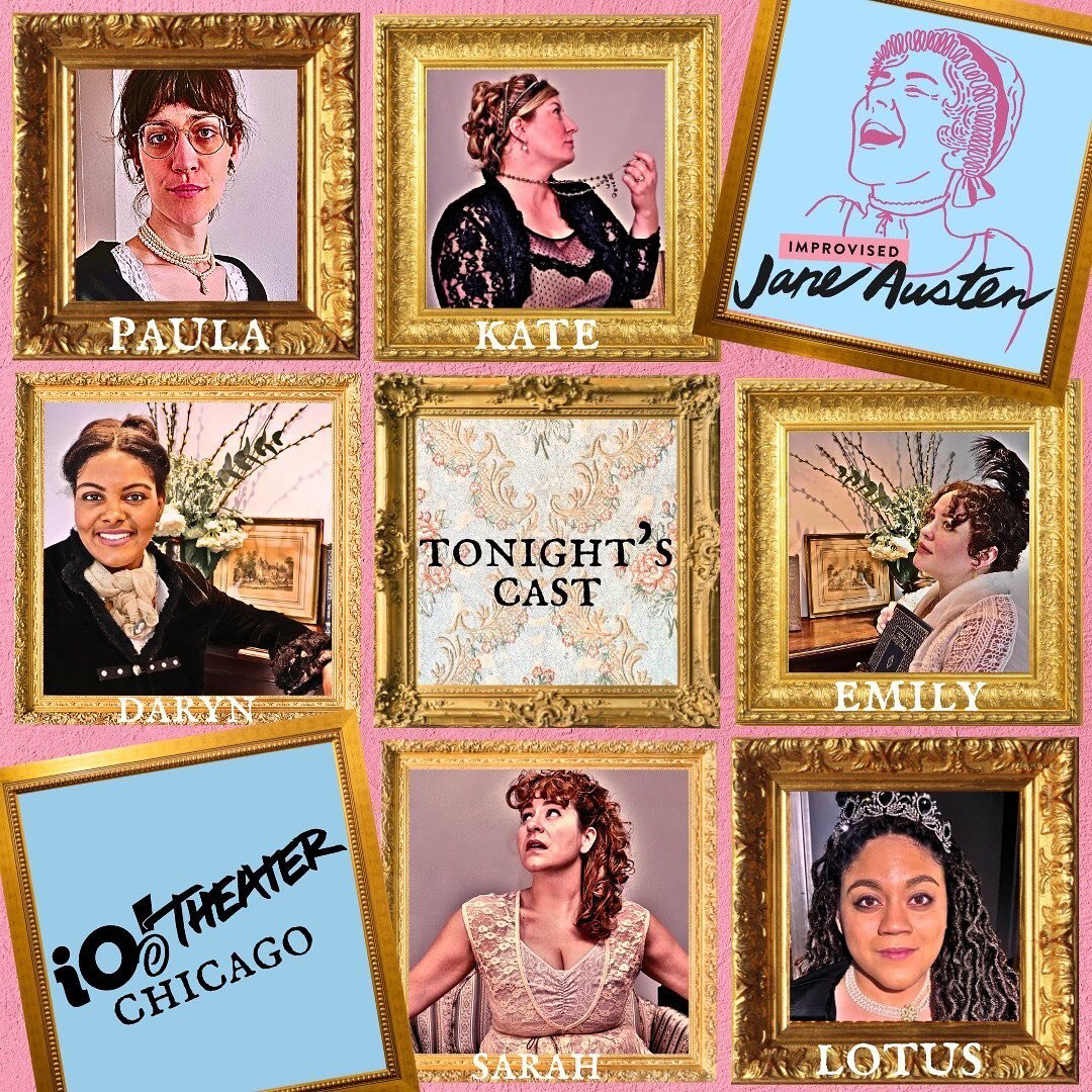 Feast your eyes on tonight&rsquo;s players of the play! Come see a wholly new improvised novel in the style of the illustrious author Jane Austen! It&rsquo;ll be new, romantic, and hilarious!!! #improvausten #janeausten #austen #janeaustenfan #britli