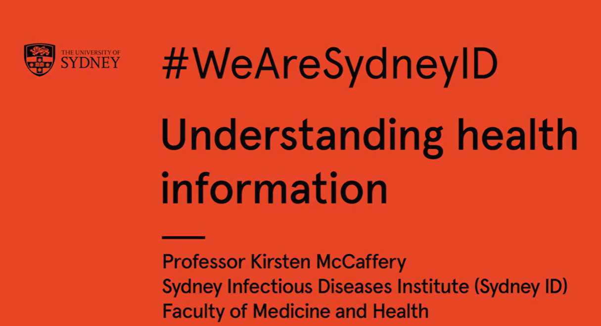 Understanding health Information. #WeAreSydneyID
