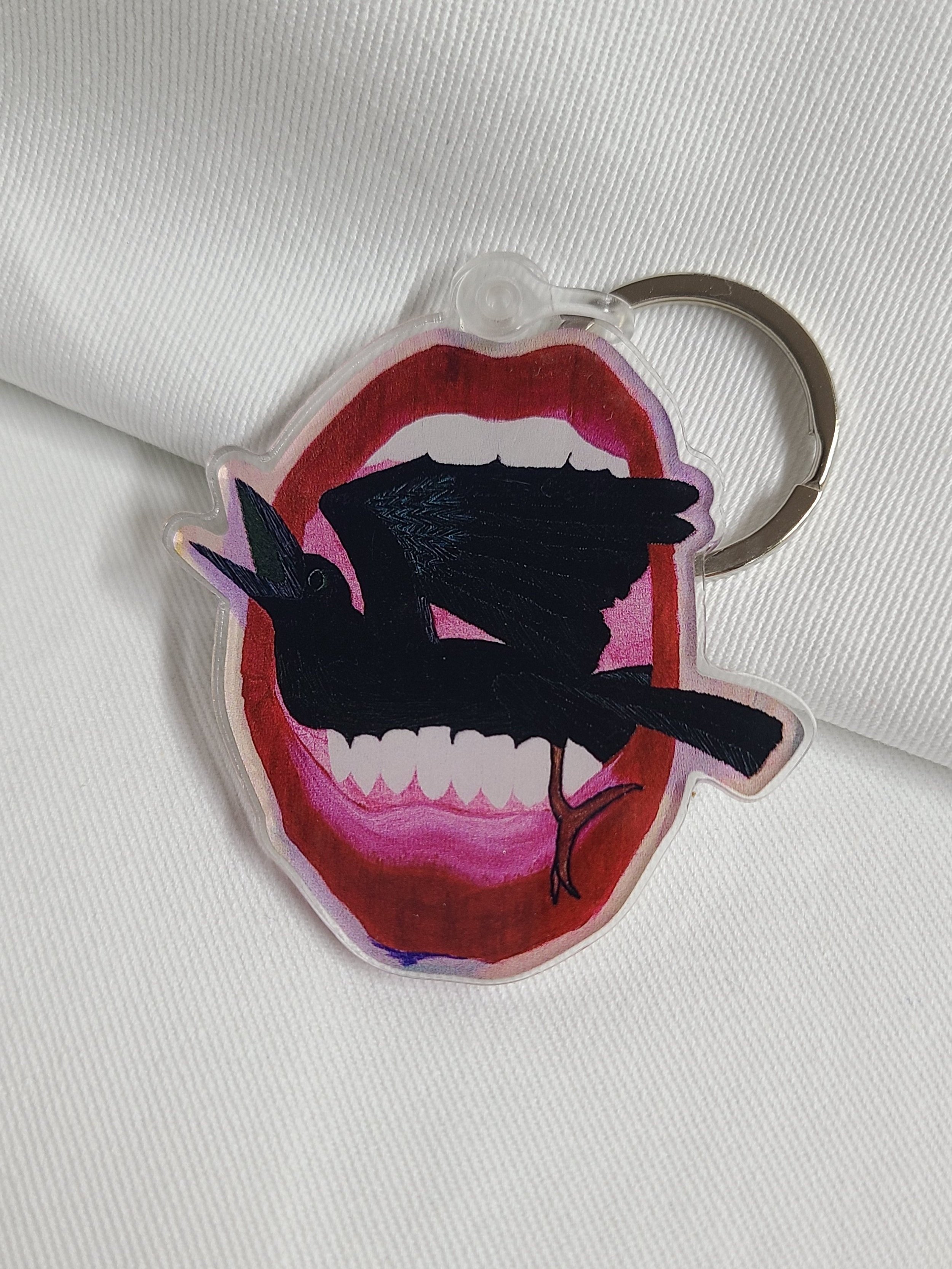 Bird in a Mouth Keychain