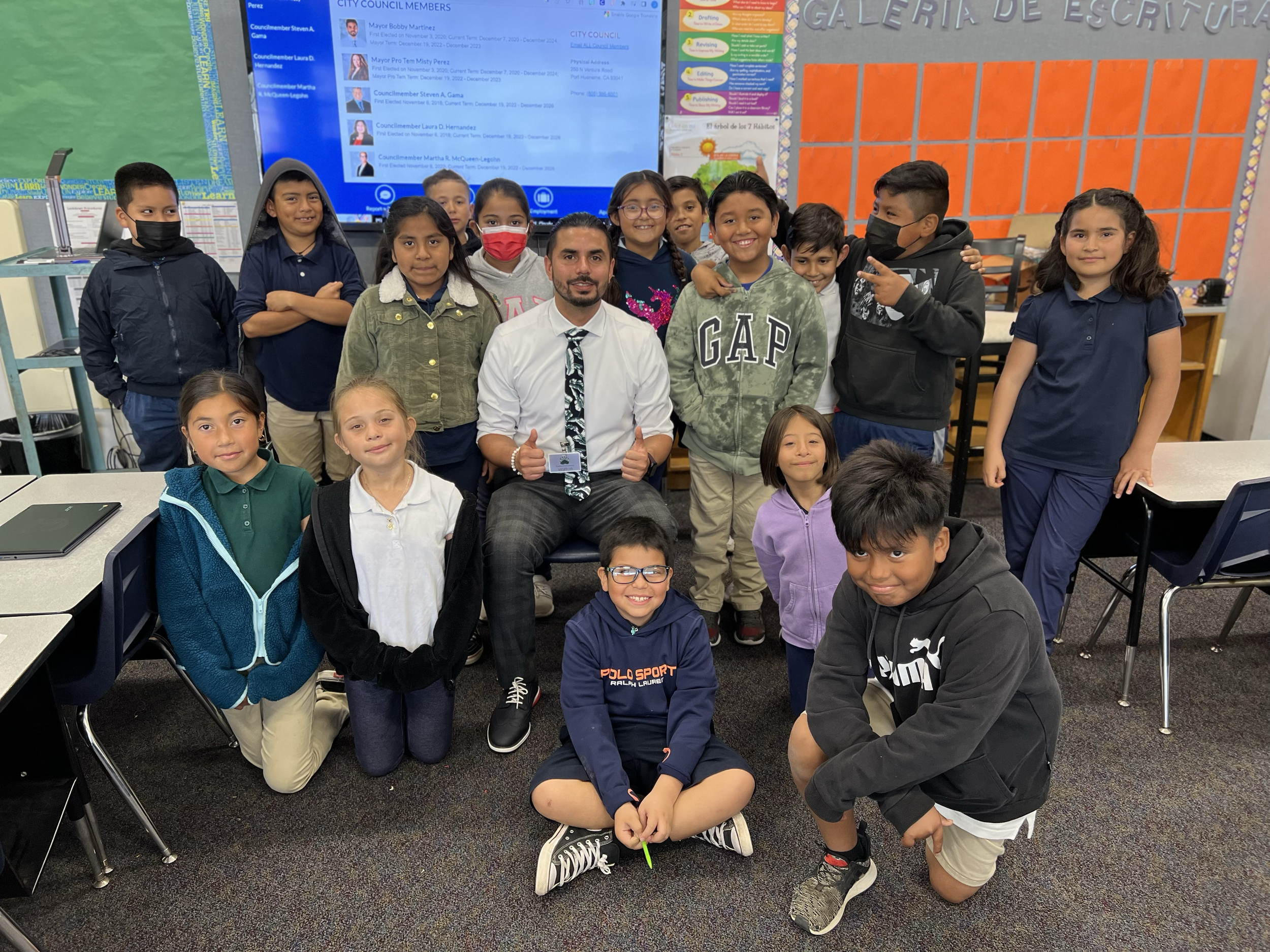 Motivating the youth at my 4th grade teachers class.