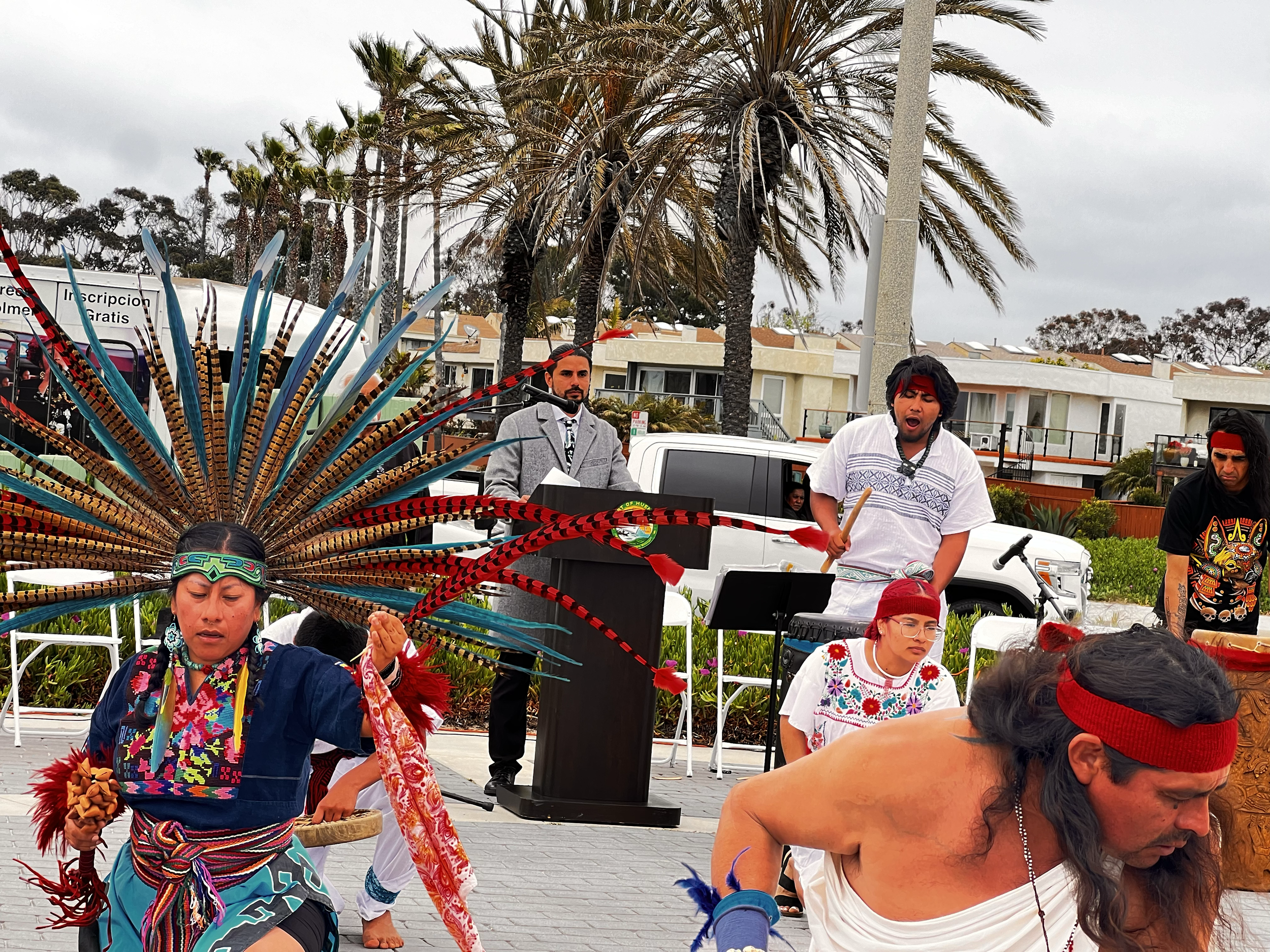 Music and Literature event set up by me, but with lots of help! Aztec dancers, published authors.