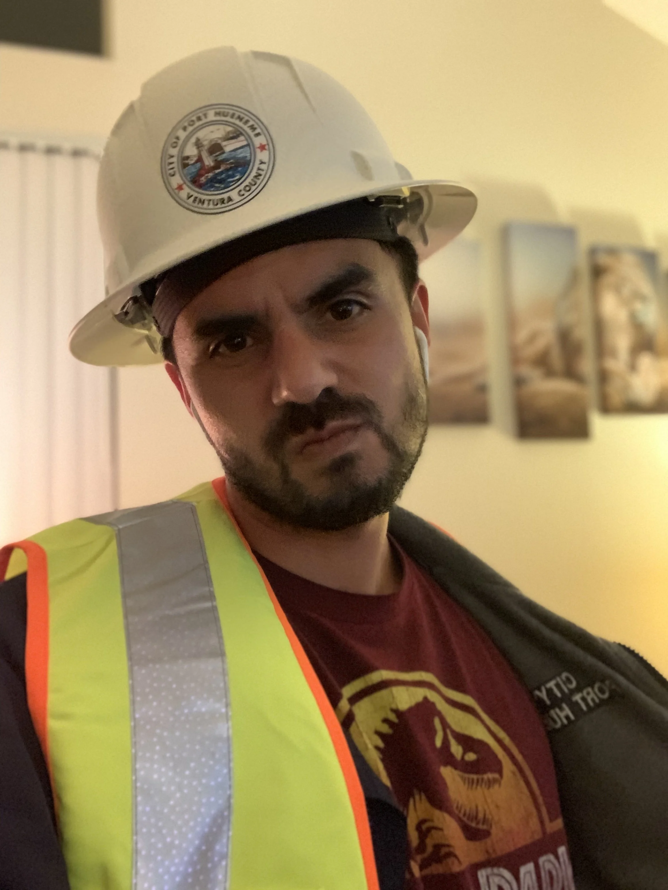 Acting goofy with my new city gear