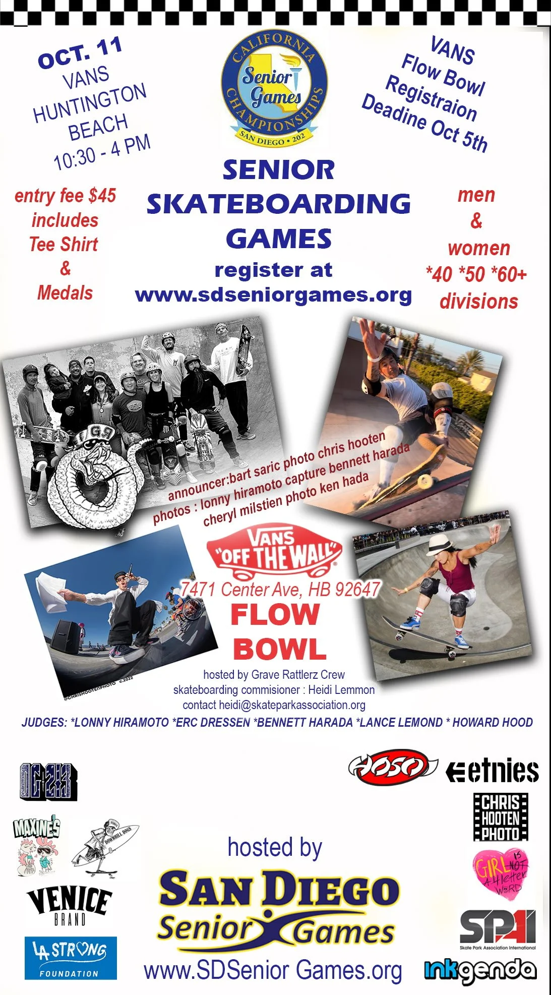 Senior Skateboarding Games at Vans HB - October 11th!