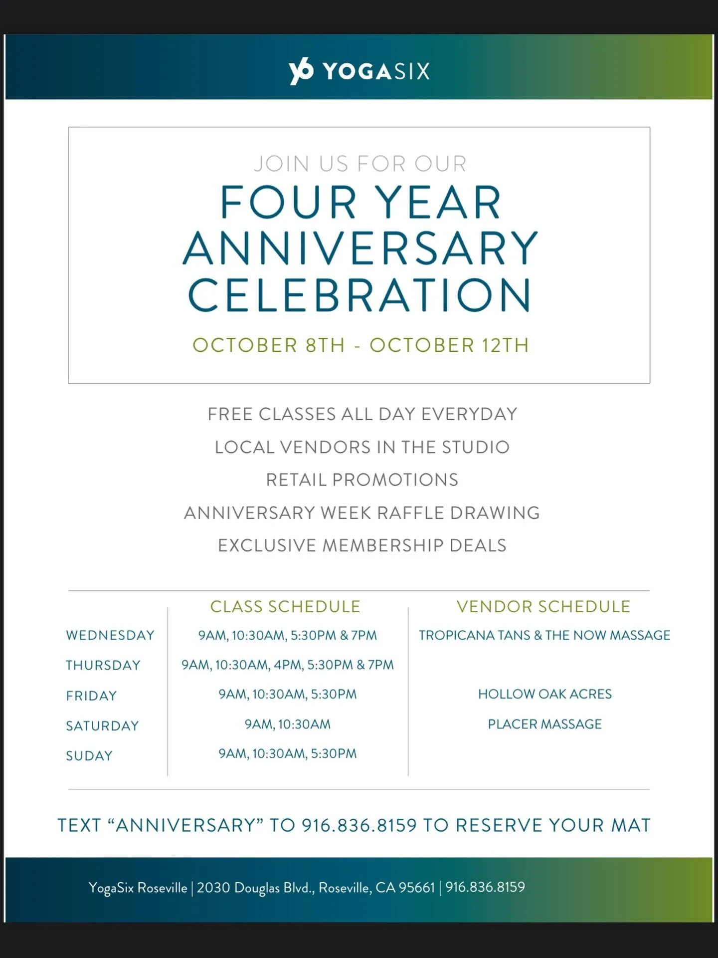 You can find us this Friday at YogaSix in Roseville!