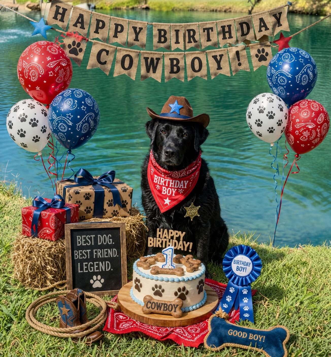 Cowboy is 11 today! Happy Birthday to my Grand-dog! 🐾❤️