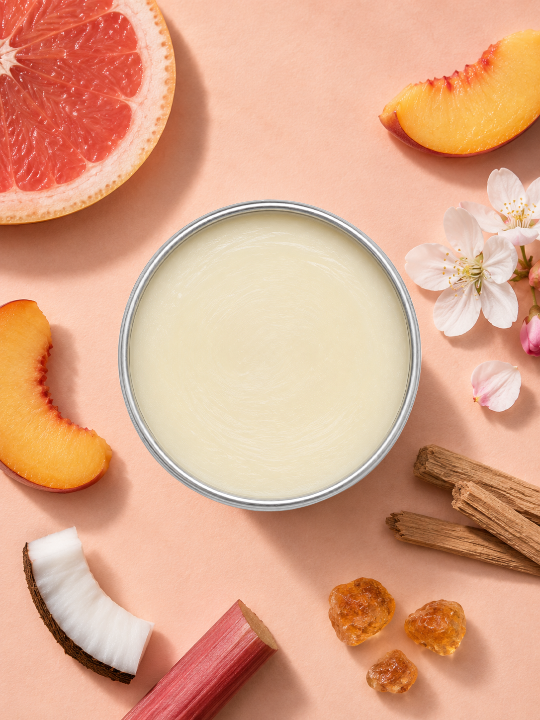 lacey oak- intense salve grapefruit peach and rhubarb - cocoa butter - white beeswax and sweet almond oil hydrating body moisturizing balm hollow oak acres6.png