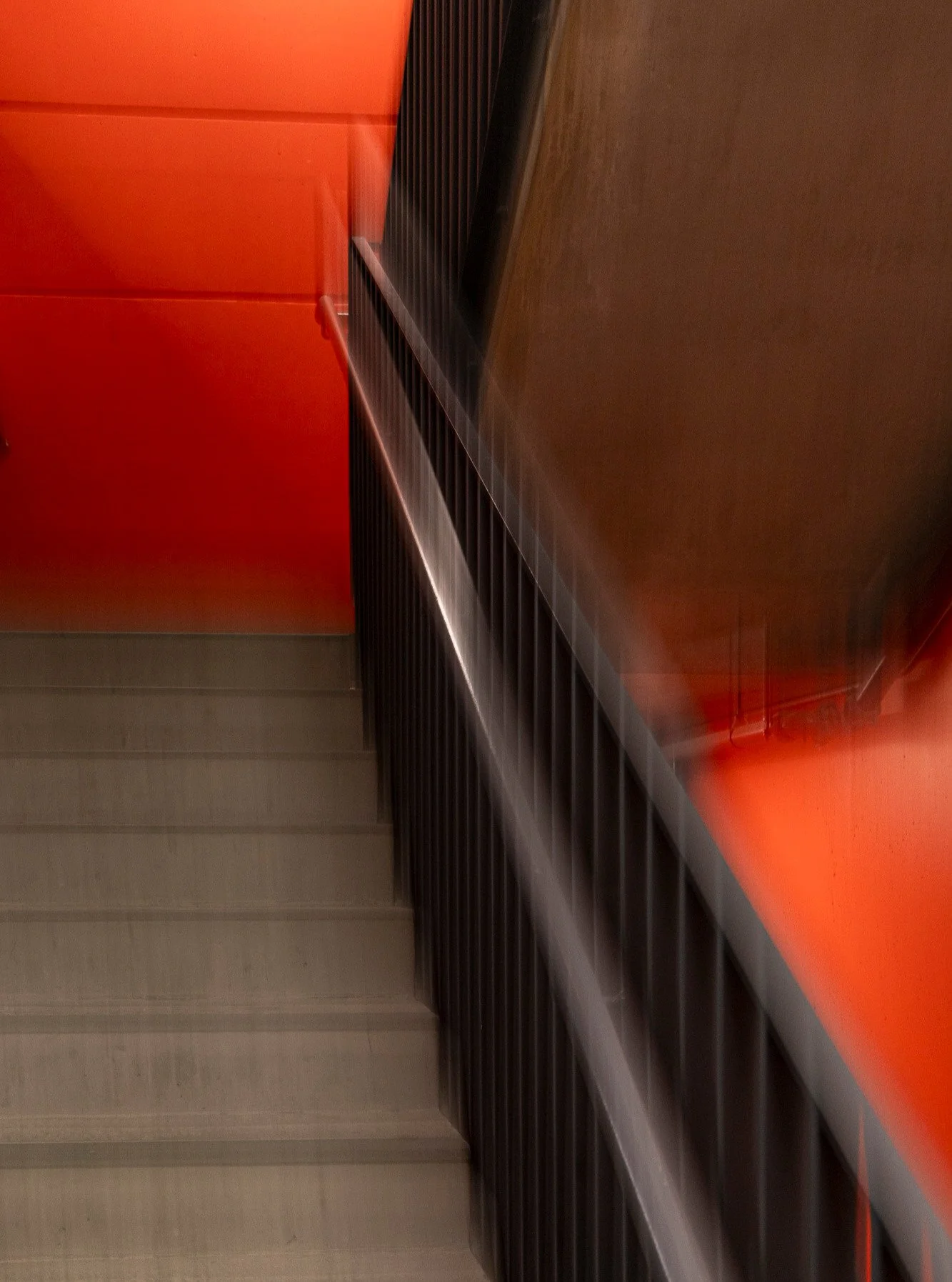 Secondary stairwells in primary colours.