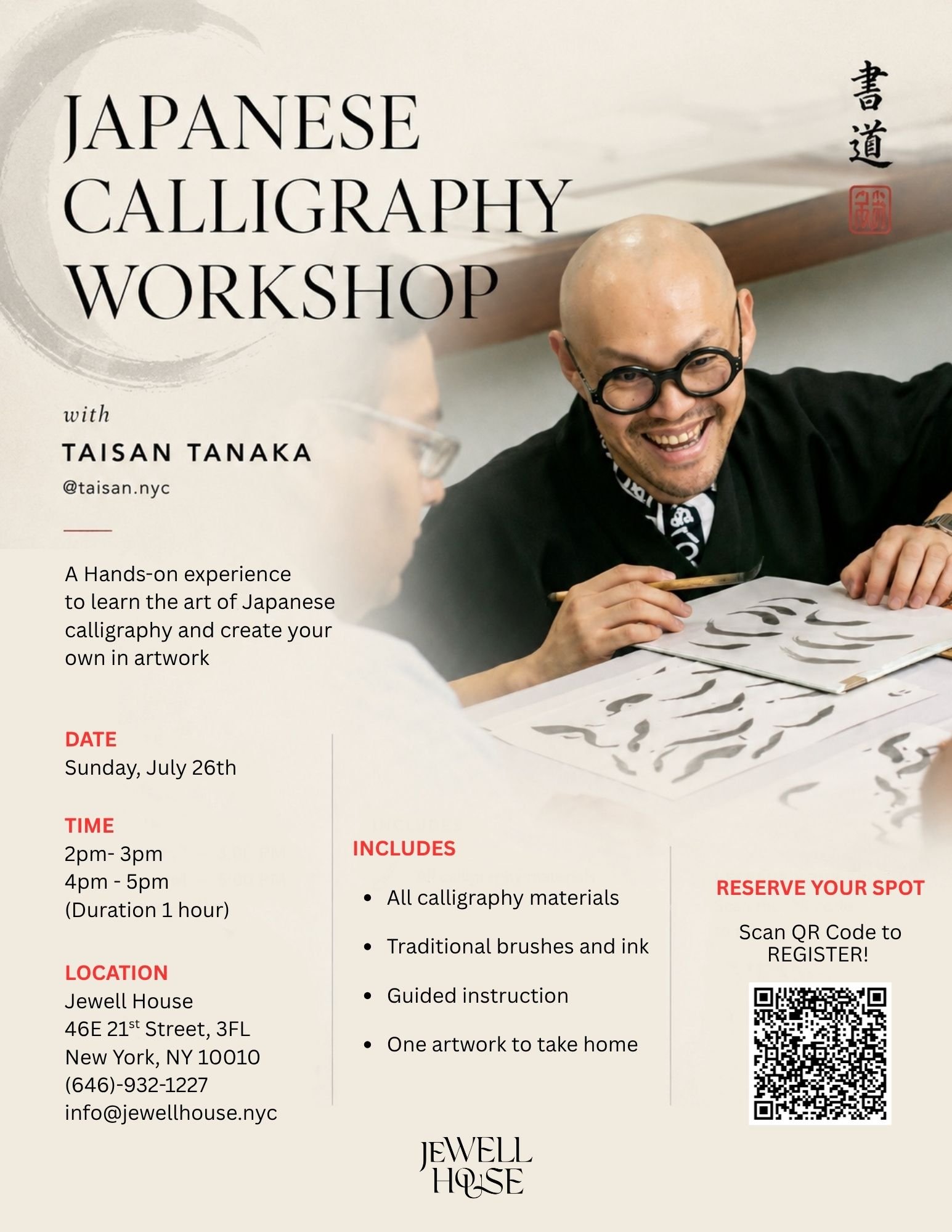Japanese Calligraphy Workshop with TAISAN