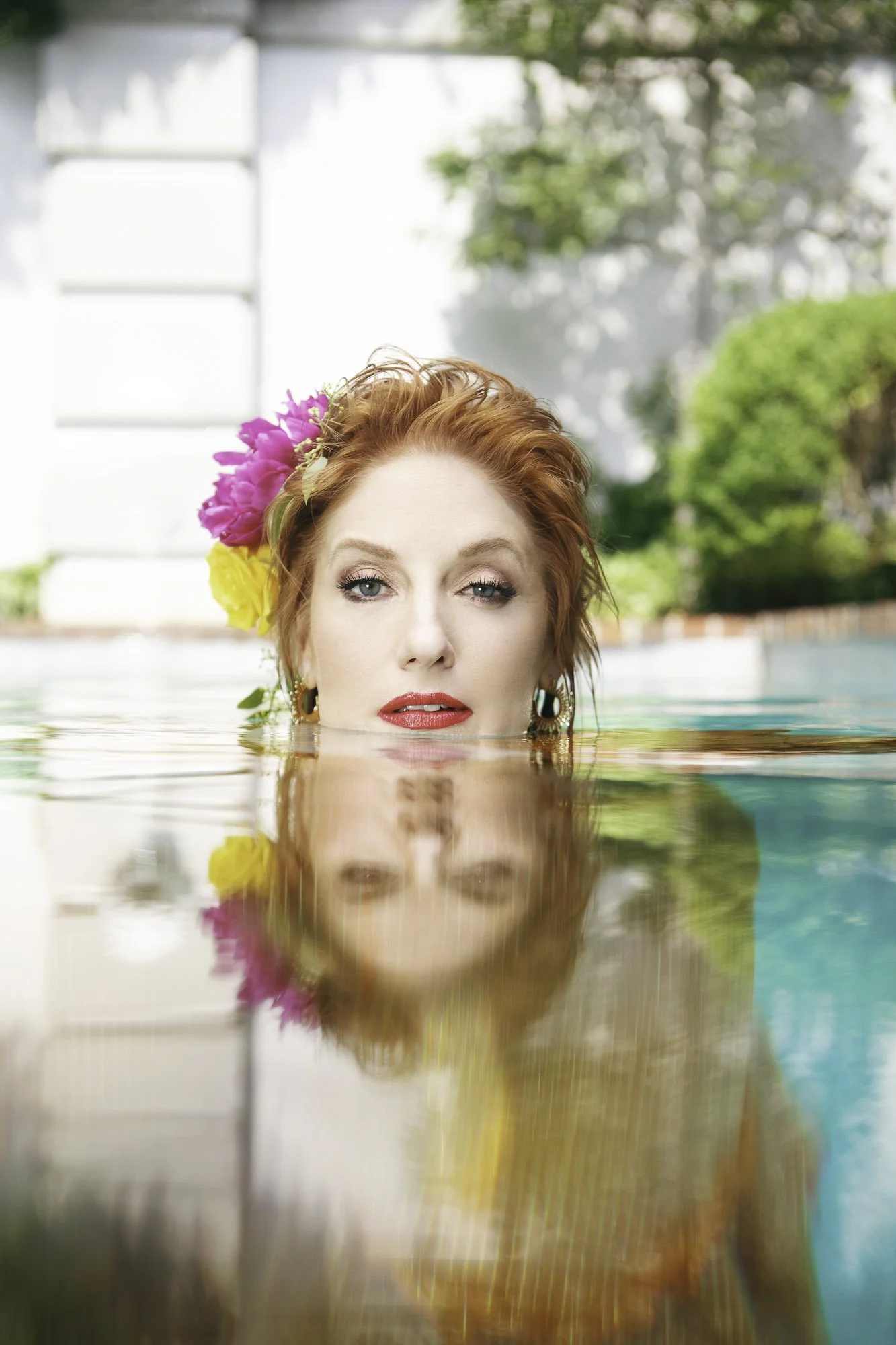 Woman with Red Hair in pool