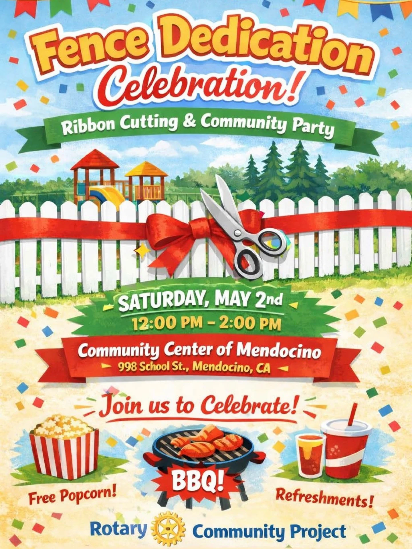 Have you noticed our beautiful new FENCE??? Thank you @mendocinorotary for taking on this project!! Come see it for yourself at the official ribbon cutting celebration on May 2!!!