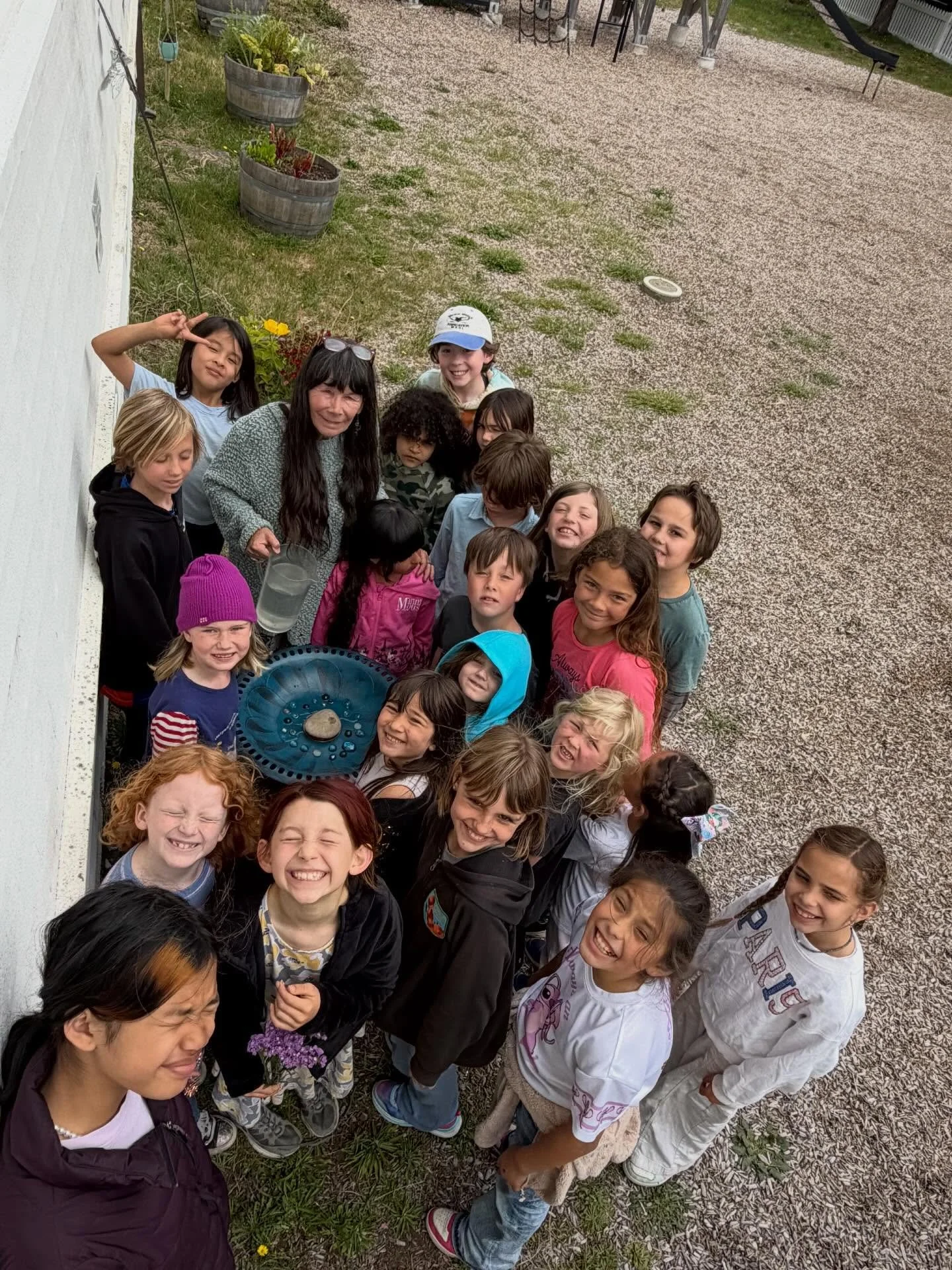 New addition to our playground garden! The kids can&rsquo;t wait to watch the birds come by and take baths and splash around in the water!