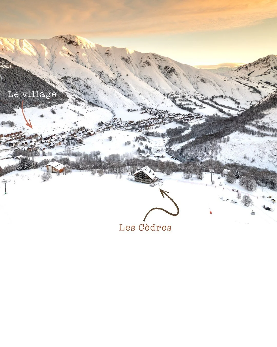 Notre &eacute;tablissement surplombe la vall&eacute;e et vous offre une vue &agrave; couper le souffle sur les sommets environnants ! ⋆❅*𖢔ᨒ↟𖠰

Quelques infos pratiques pour pr&eacute;parer votre s&eacute;jour :

👣 &Agrave; seulement 10 minutes &ag