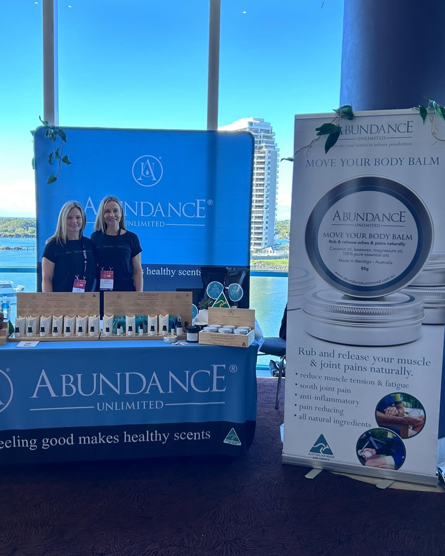 Day 1 as exhibitors at the Australian Massage &amp; Myotherapy National Conference in Tweed Heads&hellip;. 🙌🏼😀