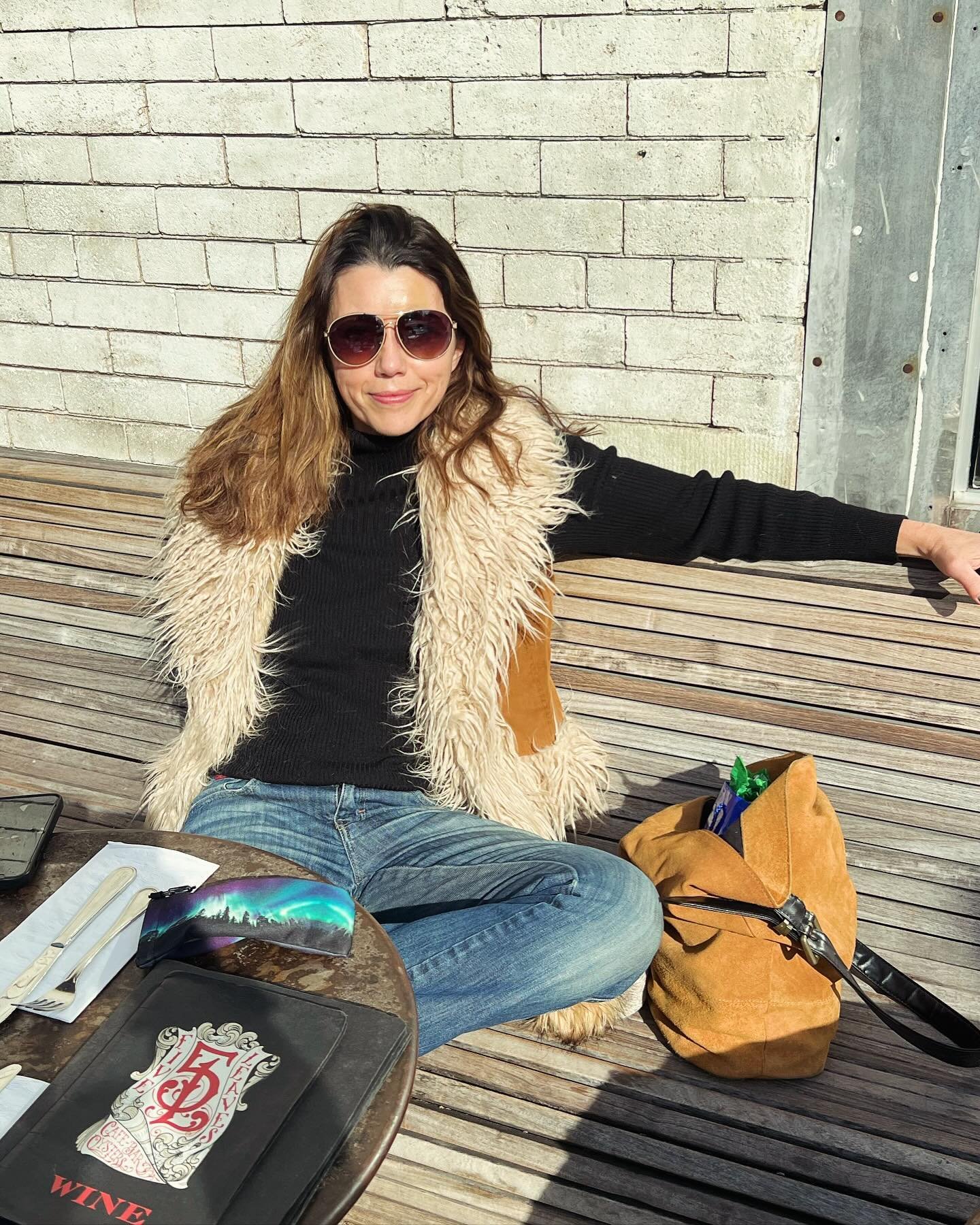 #birthdaybliss birthday beverage at lunch outside w/ @paynester2021 Ah, sunshine. 🥰😎and seeing a friend, @denis_e_lambert in @spamalotbway #alwayslookonthebrightsideoflife 
#notdeadyet THANK YOU for making it so special everyone! 🙏😘