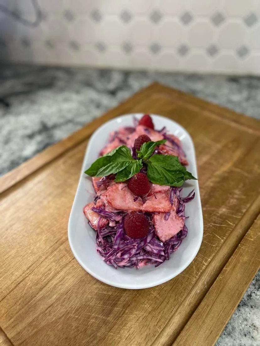 Purple Cabbage with Strawberries Salad