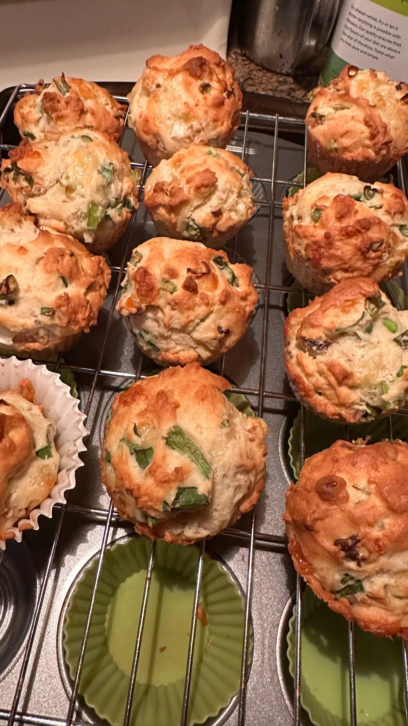 Bacon, Onion, Cheese and Walnut Muffins