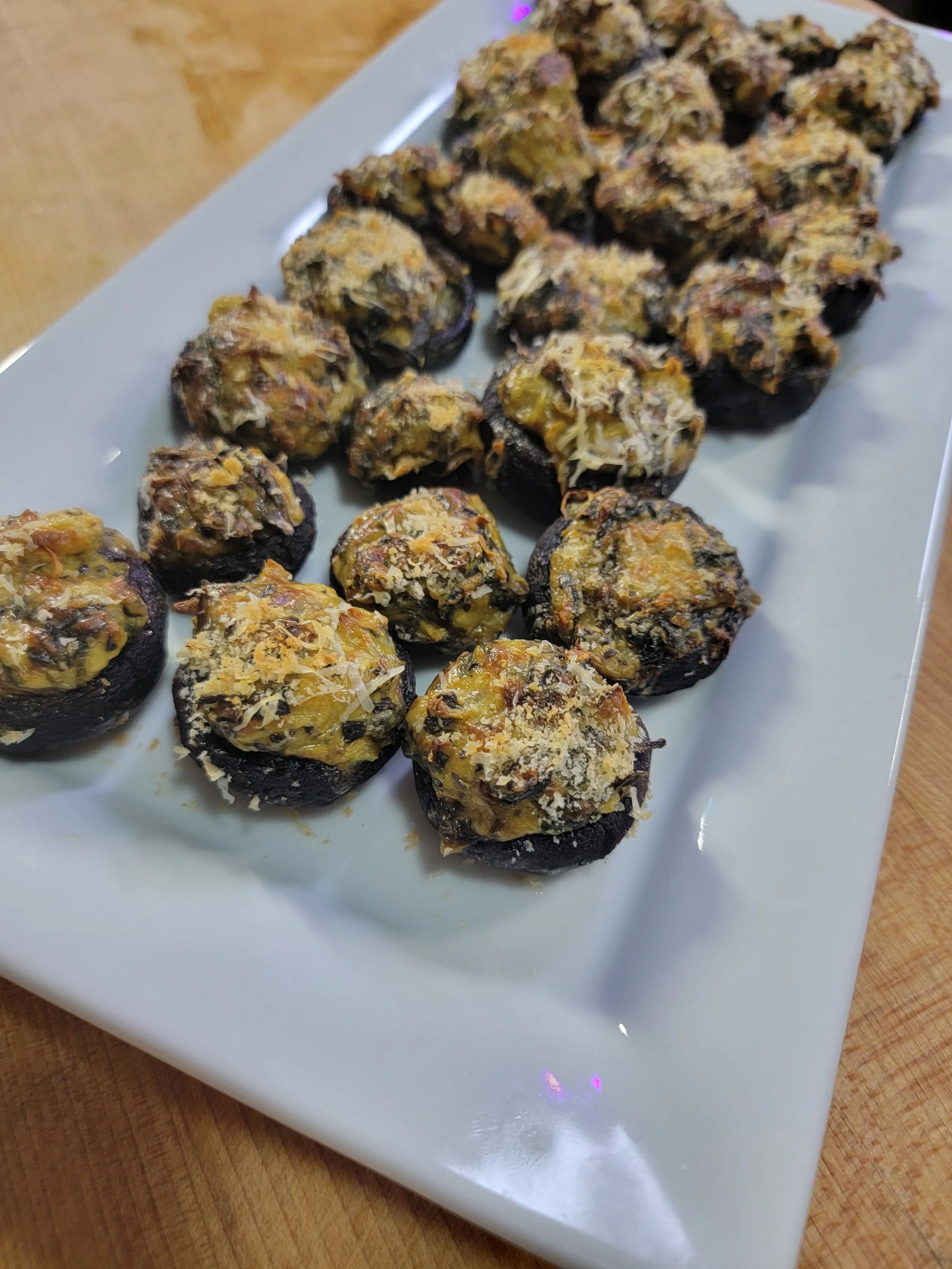 Spinach Artichoke Stuffed Mushrooms