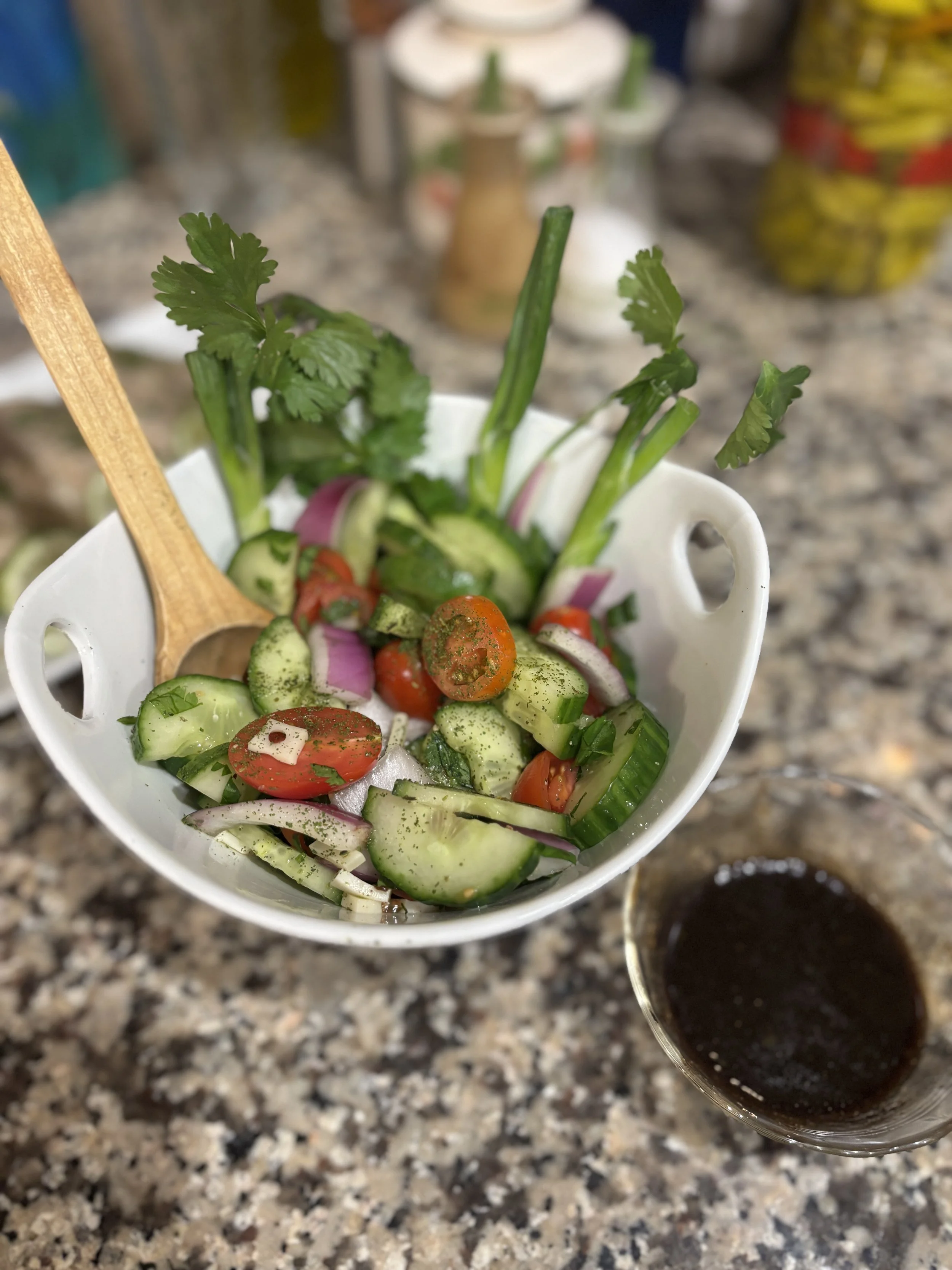 Cucumber Tomato Salad with Cheese