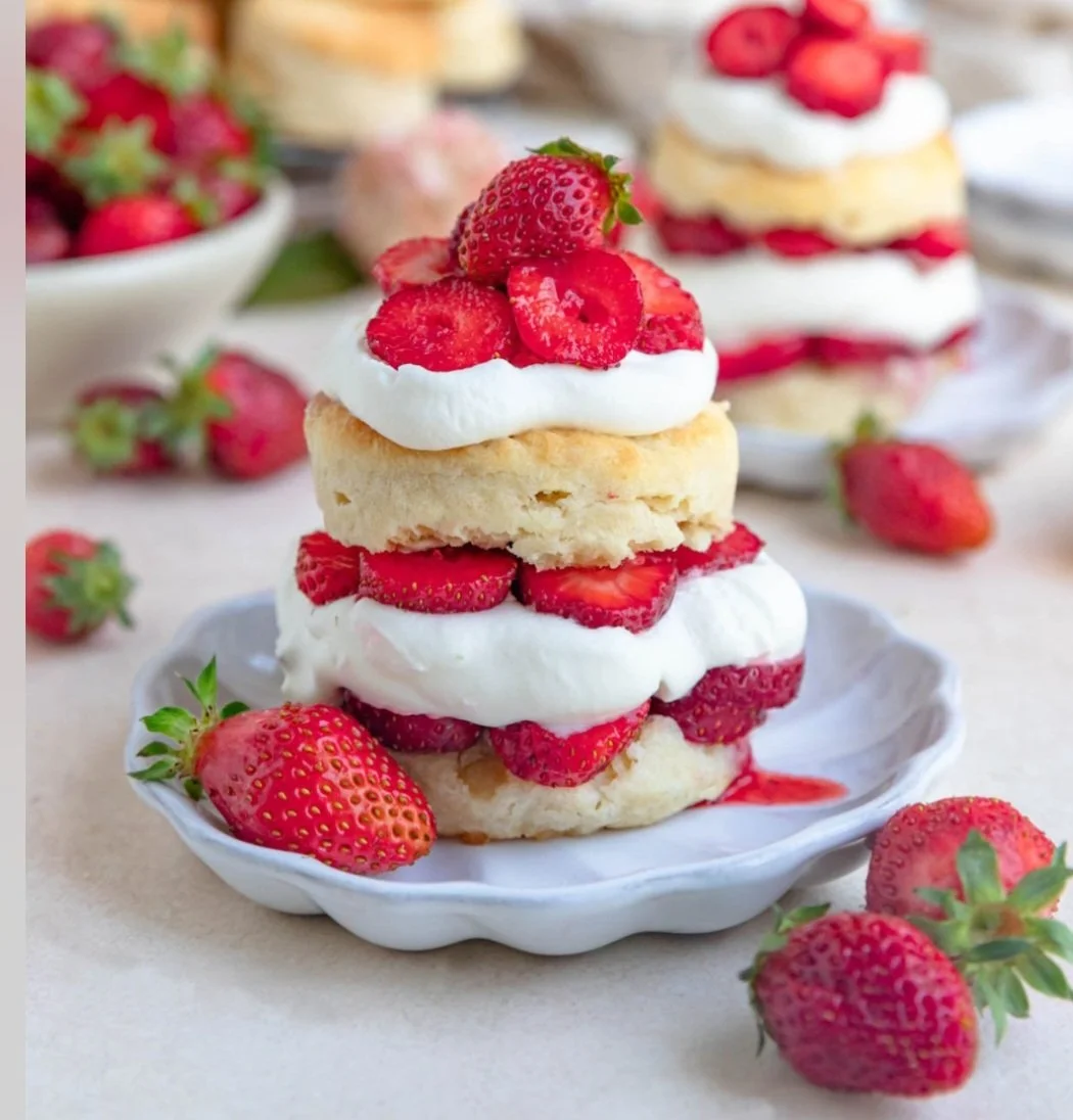 Strawberry Shortcake with Sour Cream Biscuits