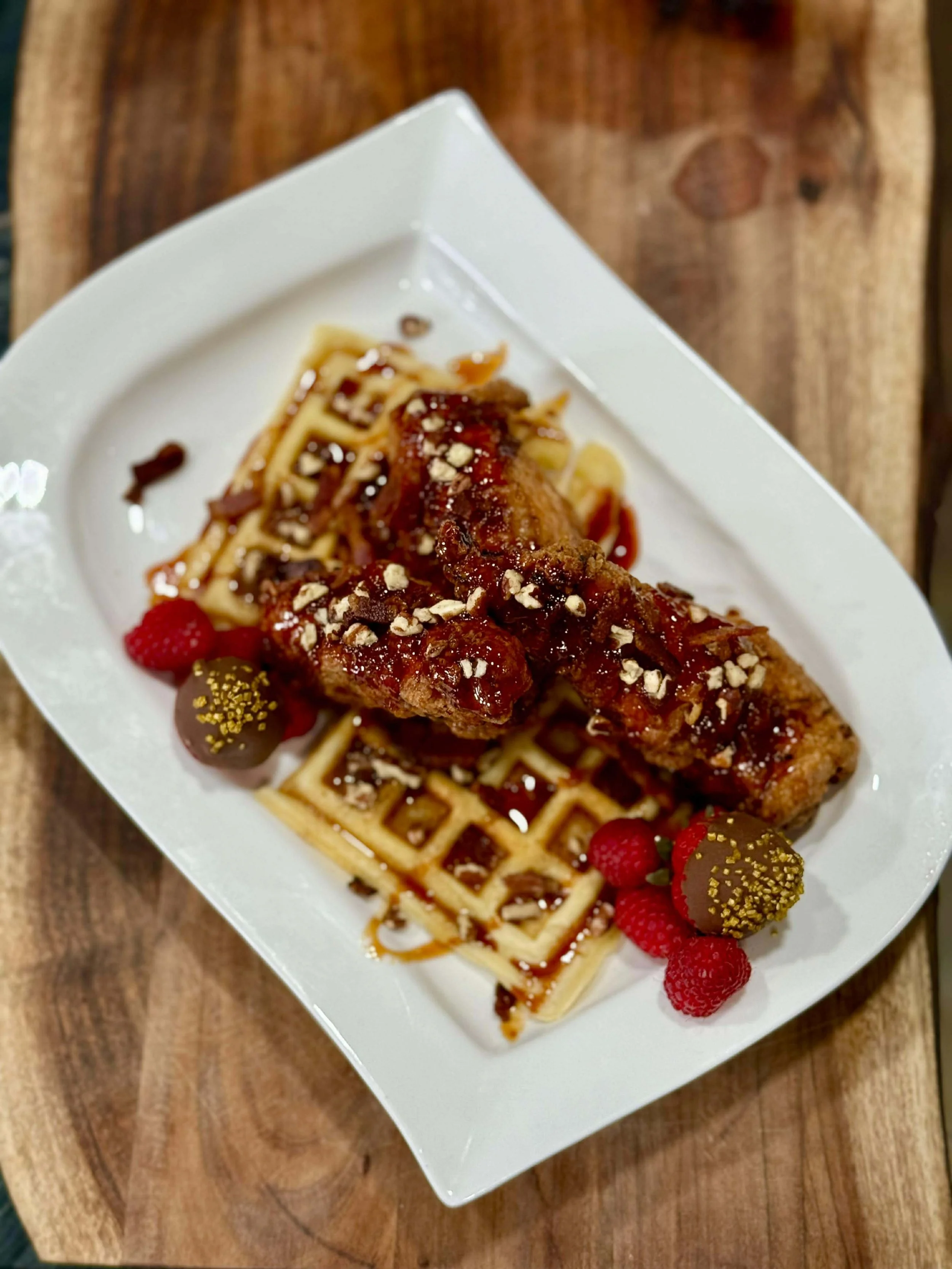 Strawancho Valentine’s Chicken &amp; Waffles