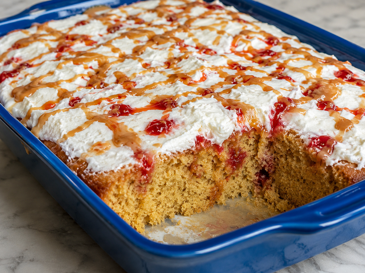 Peanut Butter &amp; Jelly Poke Cake