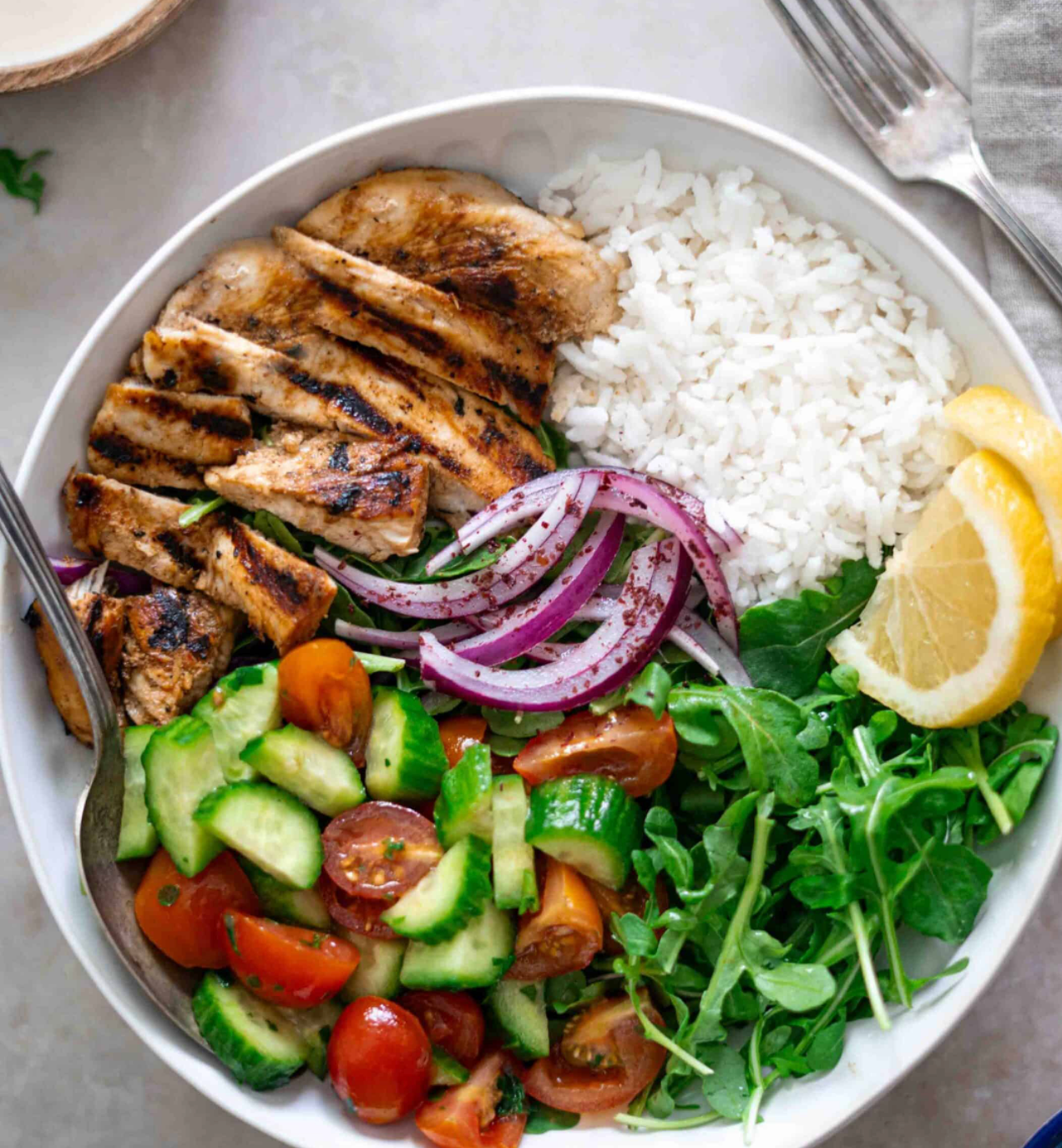 Chicken Shawarma Rice Salad Bowls