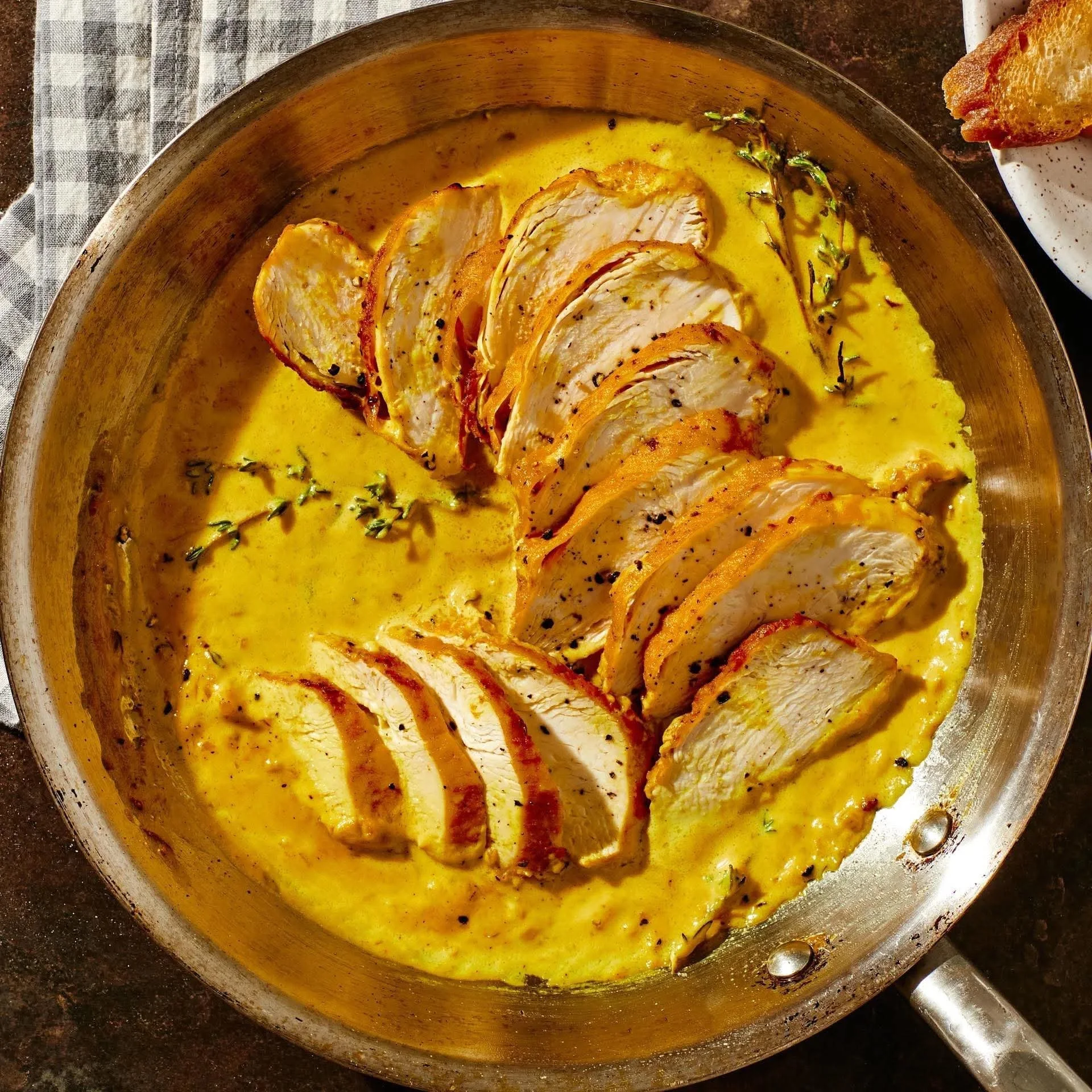 Golden Chicken with Creamy Dijon Turmeric Sauce
