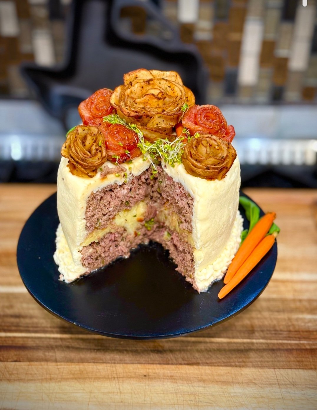 Meatloaf &amp; Potato Celebration Cake