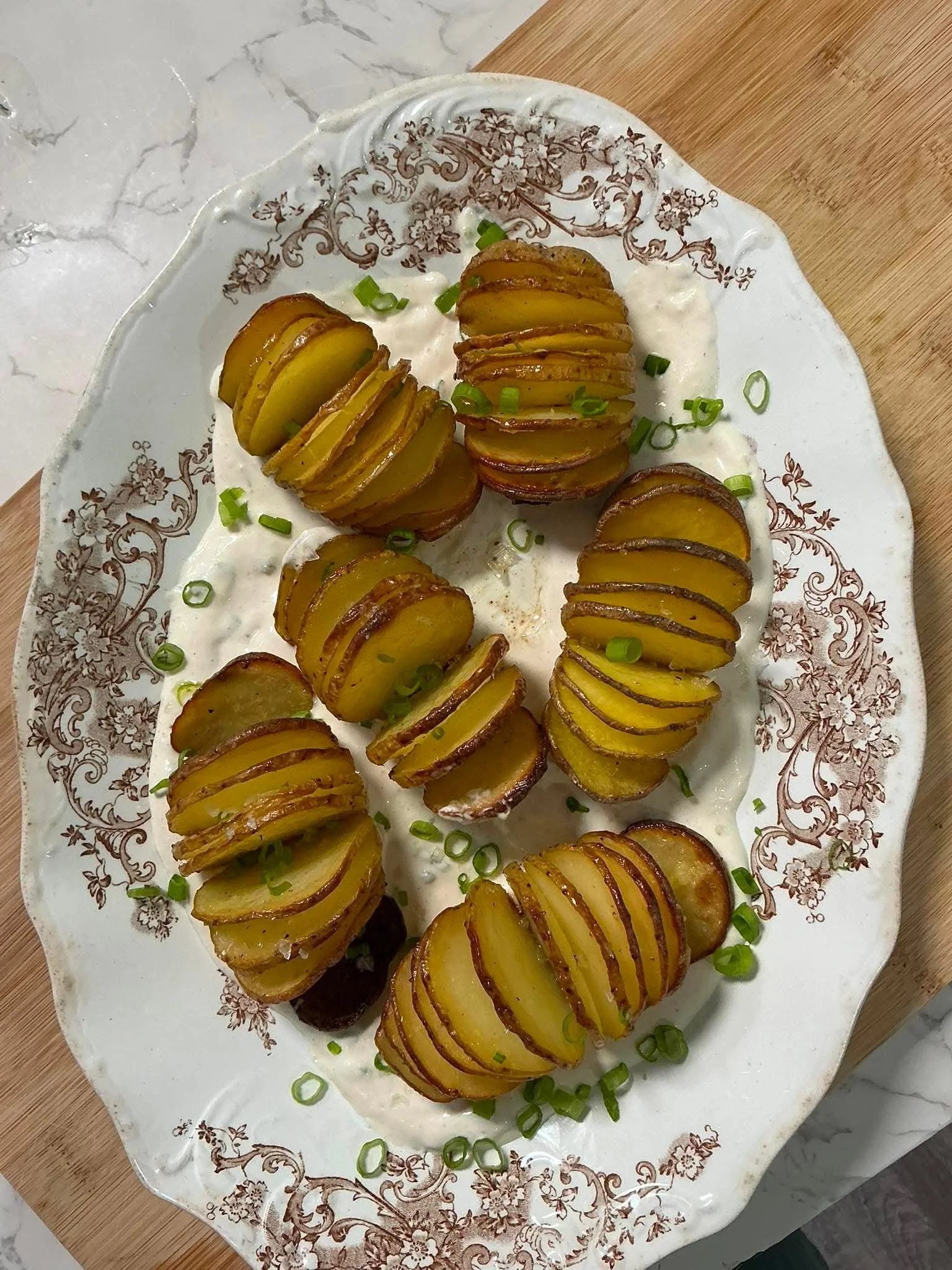 Sour Cream and Onion Hasselback Potatoes