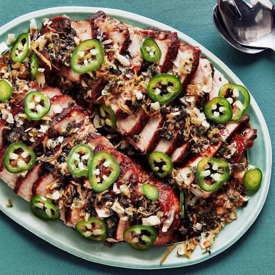 Saucy Pork Chops with Coconut Crisp
