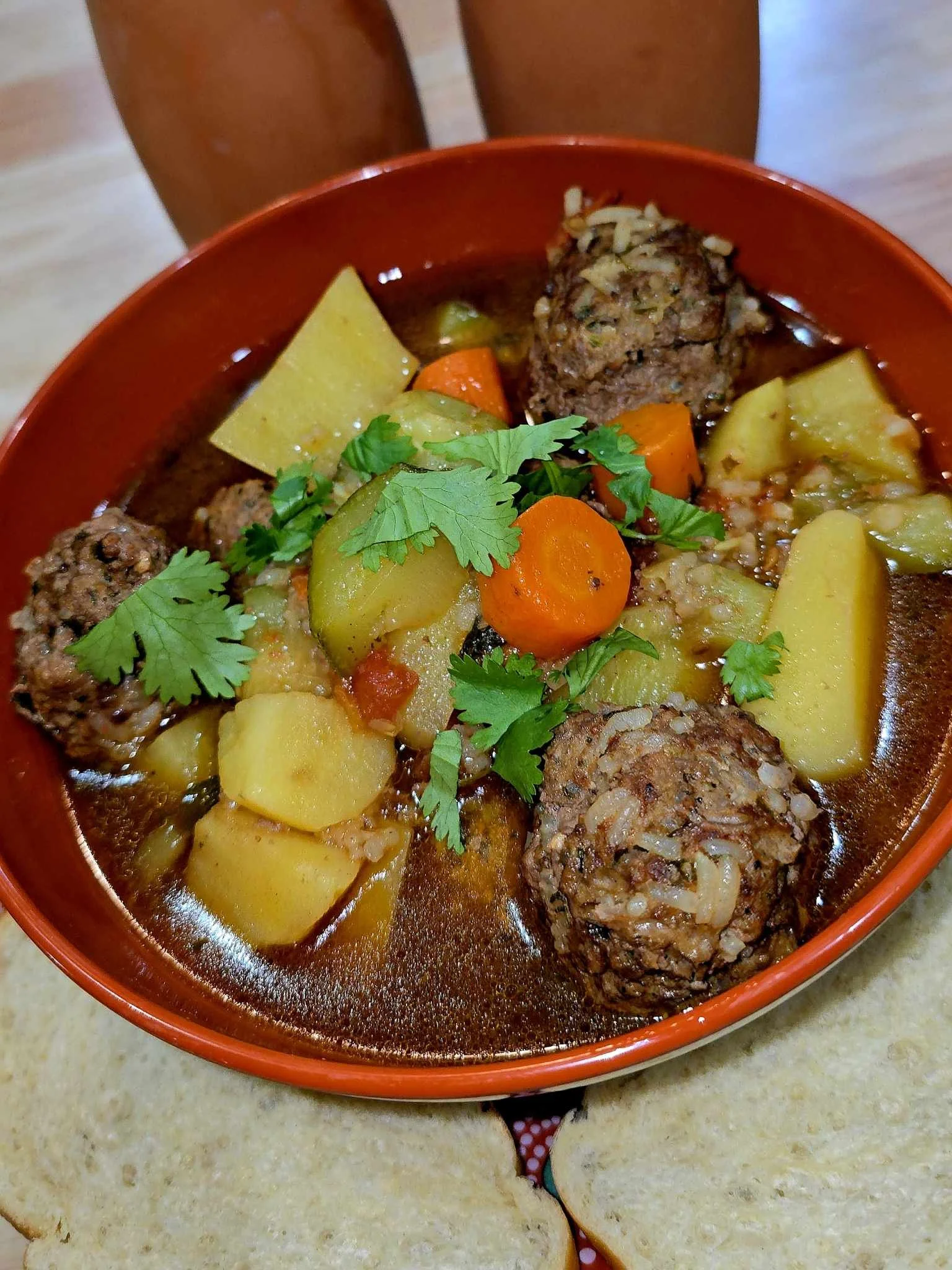 This hearty and flavorful Mexican soup is packed with tender meatballs, fresh vegetables, and fragrant spices. It's an easy, comforting dish that's sure to become a favorite!