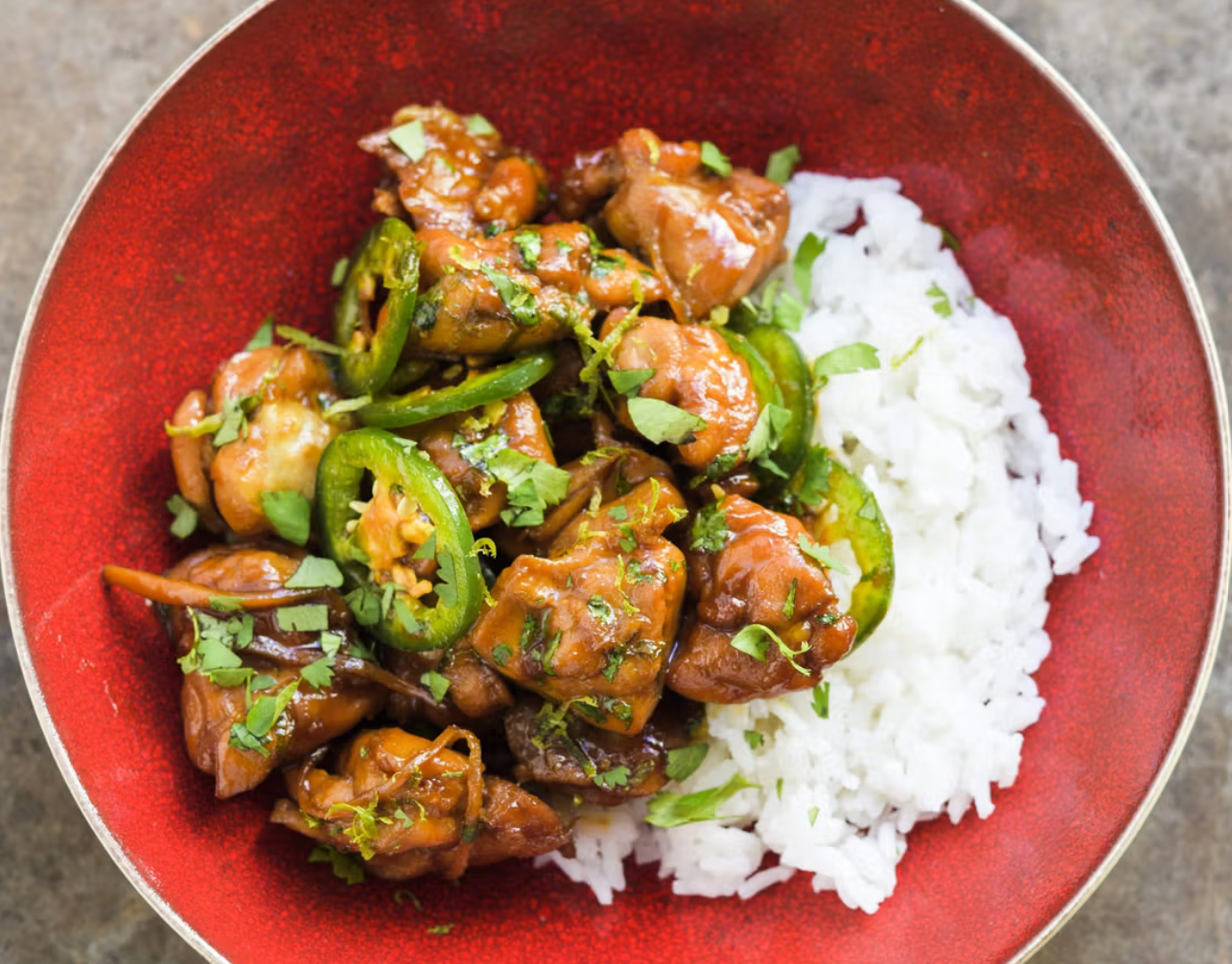 Caramel-Braised Chicken with Ginger and Lime