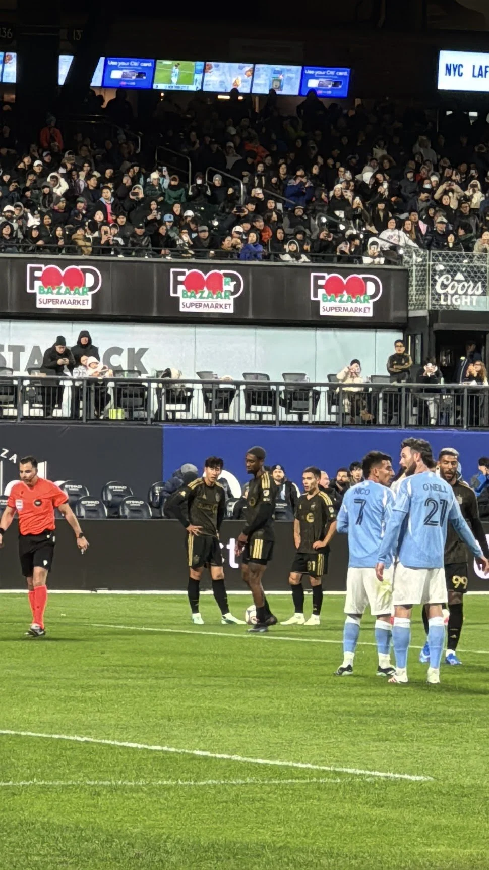 Son Heung-min on the field at Citi Field on AAPI Night